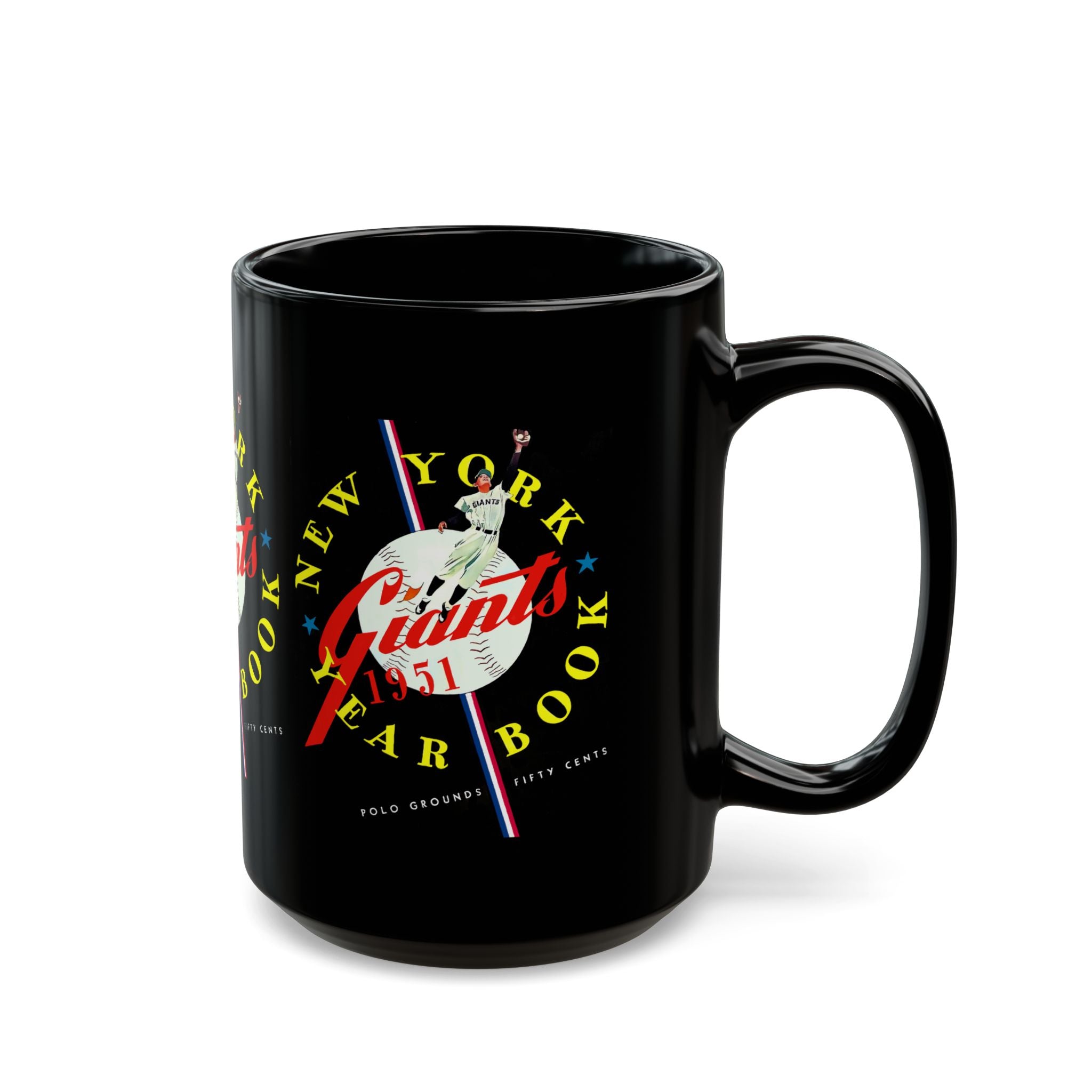 1951 Vintage New York Giants Yearbook Cover - Black Mug (11oz, 15oz)