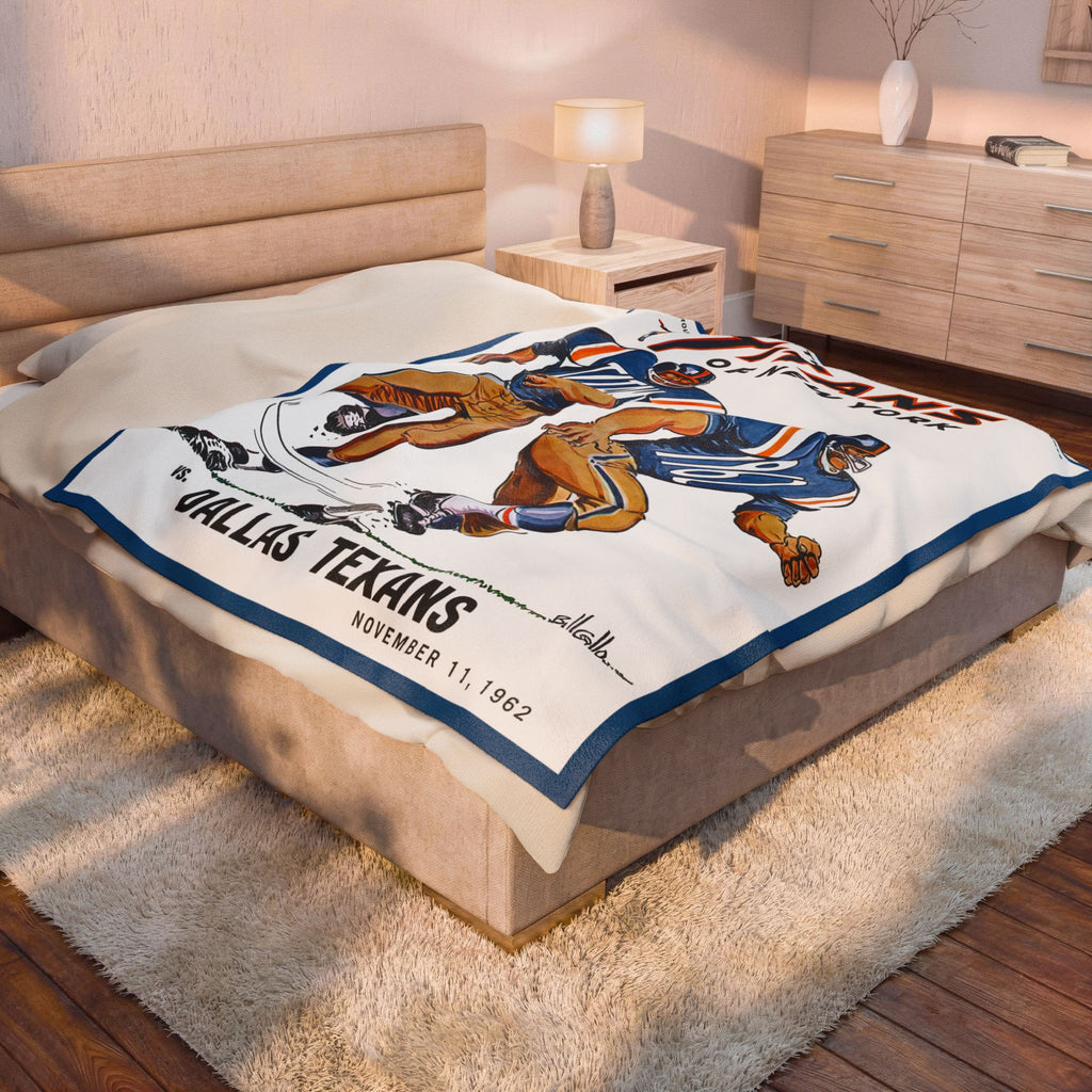 1962 New York Titans vs Dallas Texans Vintage Football Blanket | Velveteen Plush