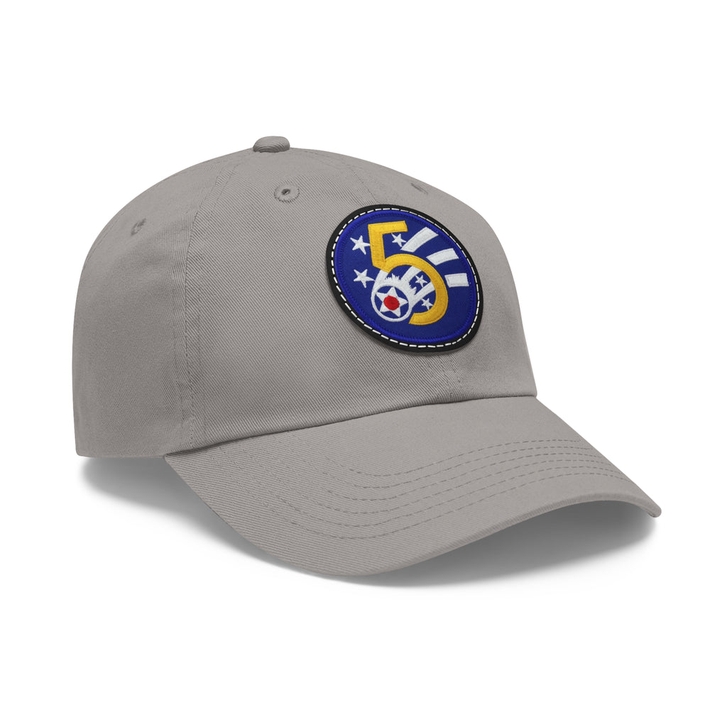 Army Fifty Air Force -  Patch - Dad Hat with Leather Patch (Round)