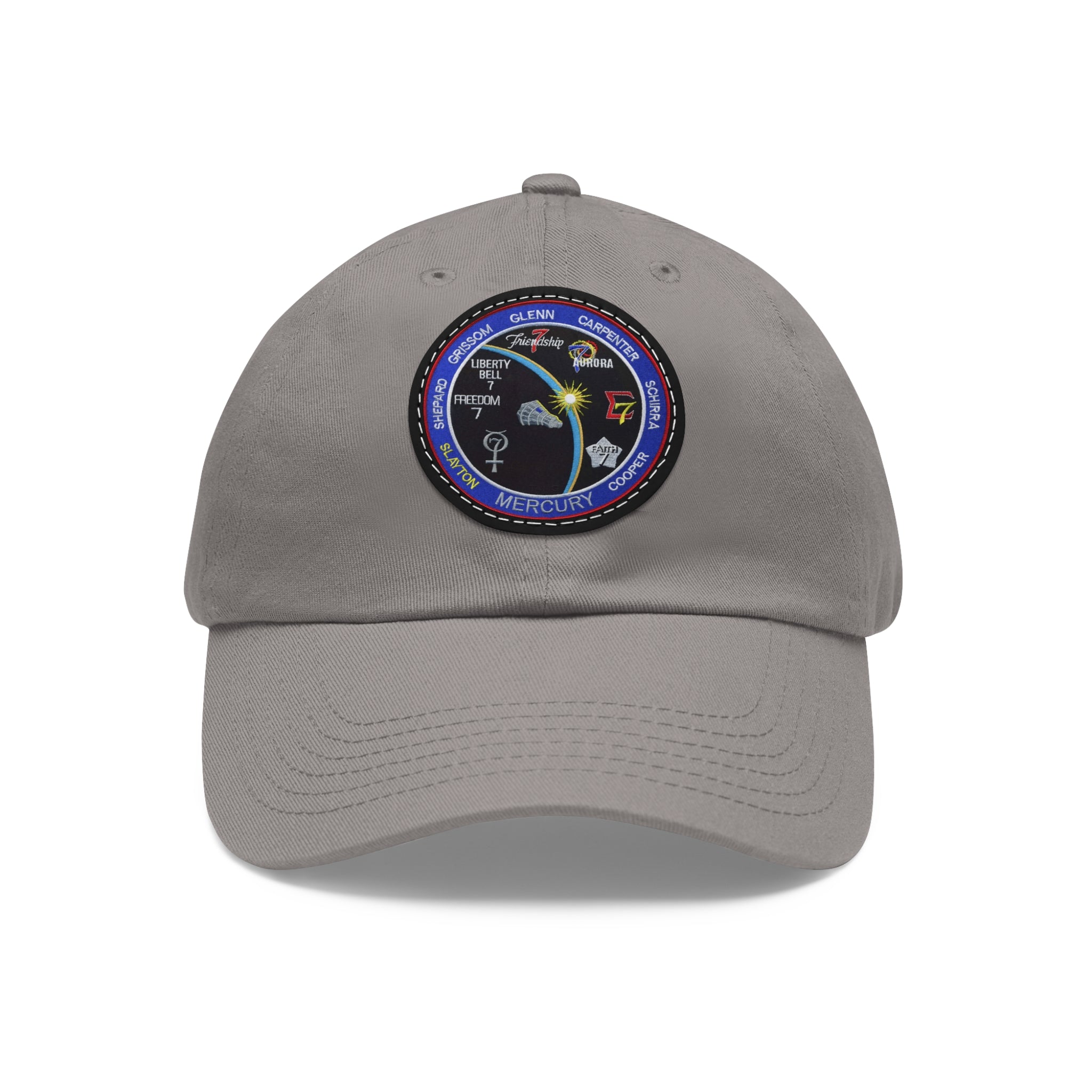 NASA Mercury Program - Flight Patch - Dad Hat with Leather Patch (Round)