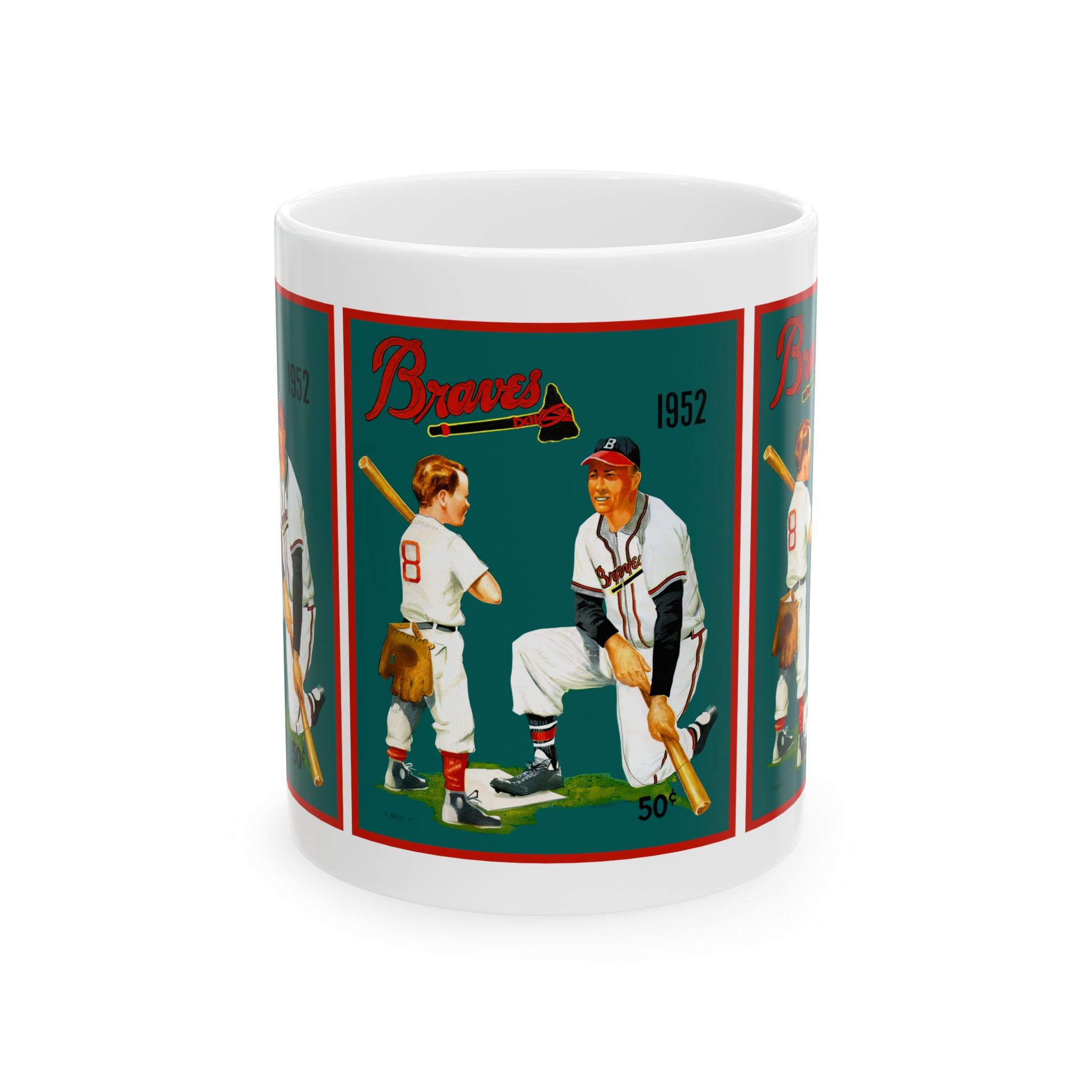 Vintage 1952 Baseball Boston Braves Yearbook Ceramic Mug, Sports Fan Gift, Baseball Memorabilia Mug, Baseball Collectible Mug, Baseball Gift