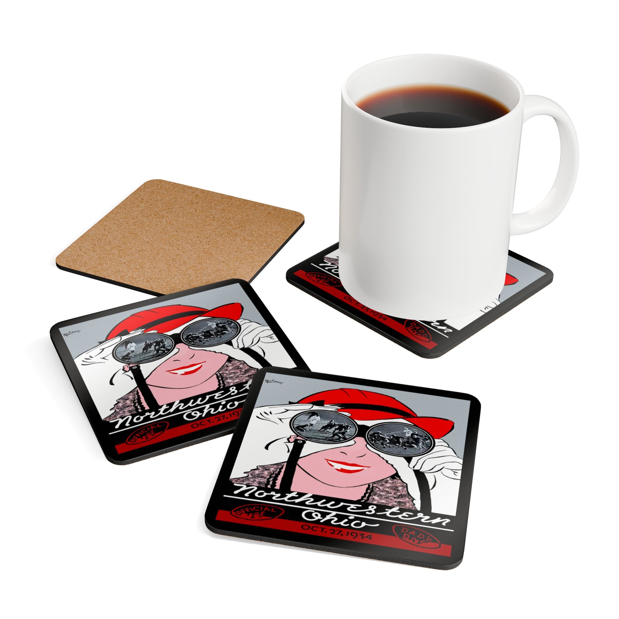 Football 1934 Northwestern Coaster Memorabilia, Sports Coaster, Sports Fan Gift, Football Collectibles, Kitchen Decor