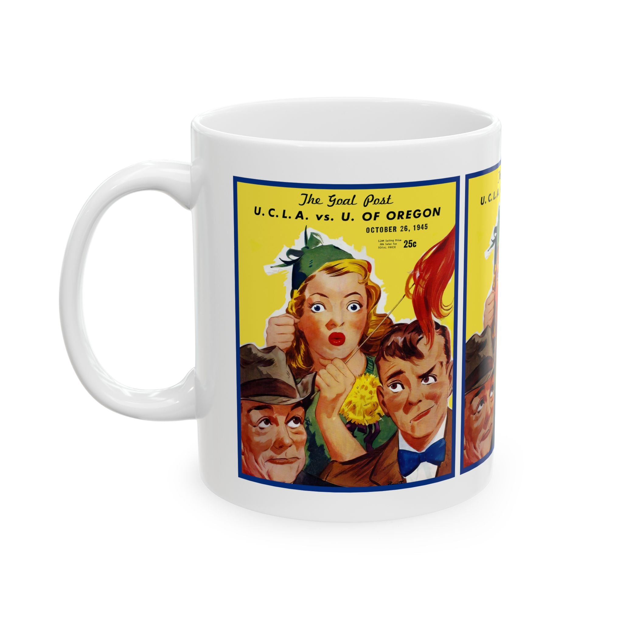 1945 Football Oregon vs UCLA Mug | Vintage College Football Ceramic Mug 11oz and 15oz