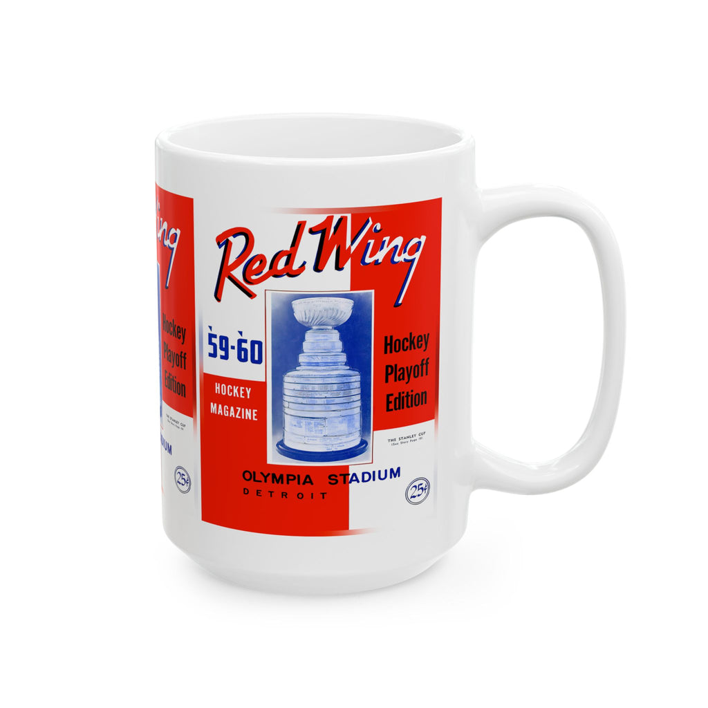 Vintage Detroit Red Wings Hockey Ceramic Mug, NHL Sports Fan Gift, Coffee Cup, Hockey Memorabilia, Hockey Team Mug, Red Wings Hockey Gift,