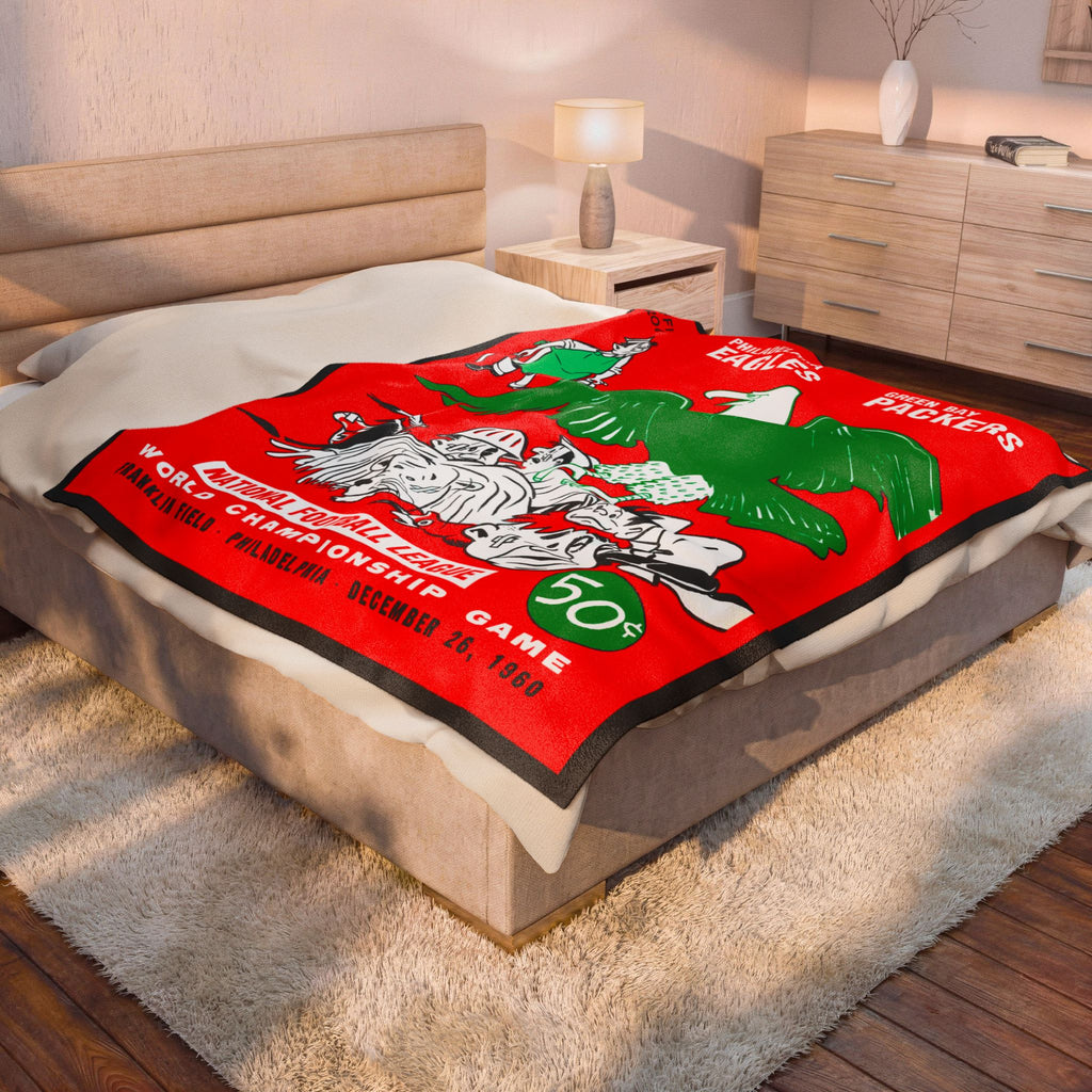 Throw Blanket-1960 Philadelphia Eagles Football Green Bay Fan Gift, Football Sports Decor, Home Decor, Game Day Blanket,Football Gift