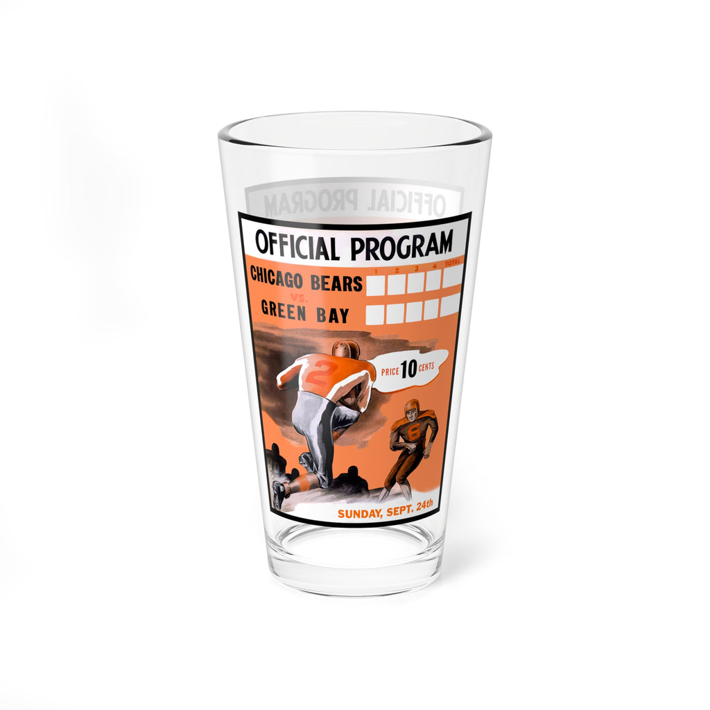 Mixing Glass, 16oz with 1944 Football Chicago Bears-Green Bay Packers design