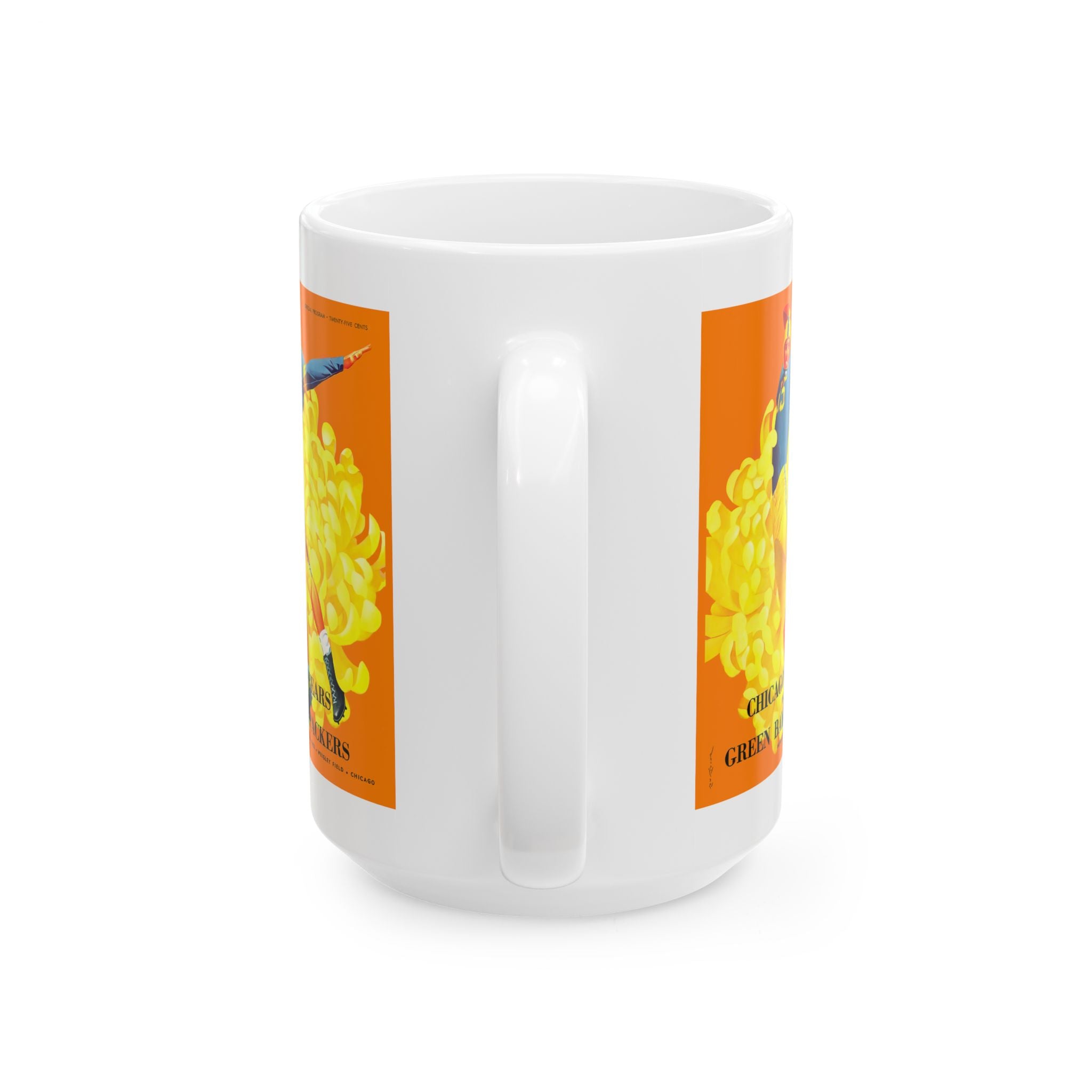 Vintage Football Ceramic Mug, Green Bay Packers Chicago Bears, Sports Fan Gift, Retro Sports Coffee Cup, Fotball Team Rivalry Mug