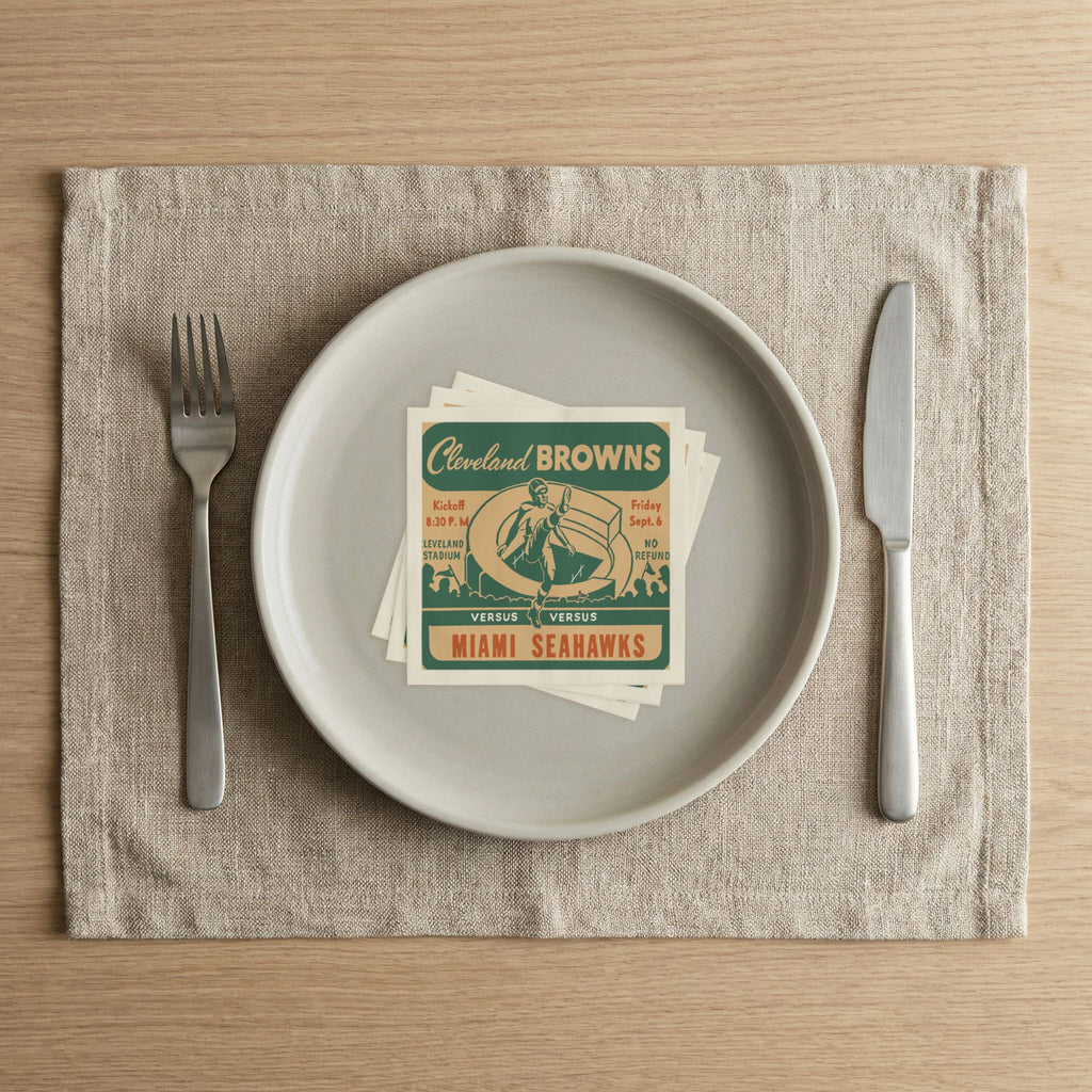 Retro Football Game Napkins - 1946 AAFC Cleveland Browns vs. Miami Seahawks 50 Count