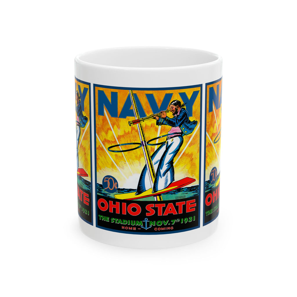 1931 Navy vs Ohio State Vintage Football Program Ceramic Mug (11oz & 15oz)