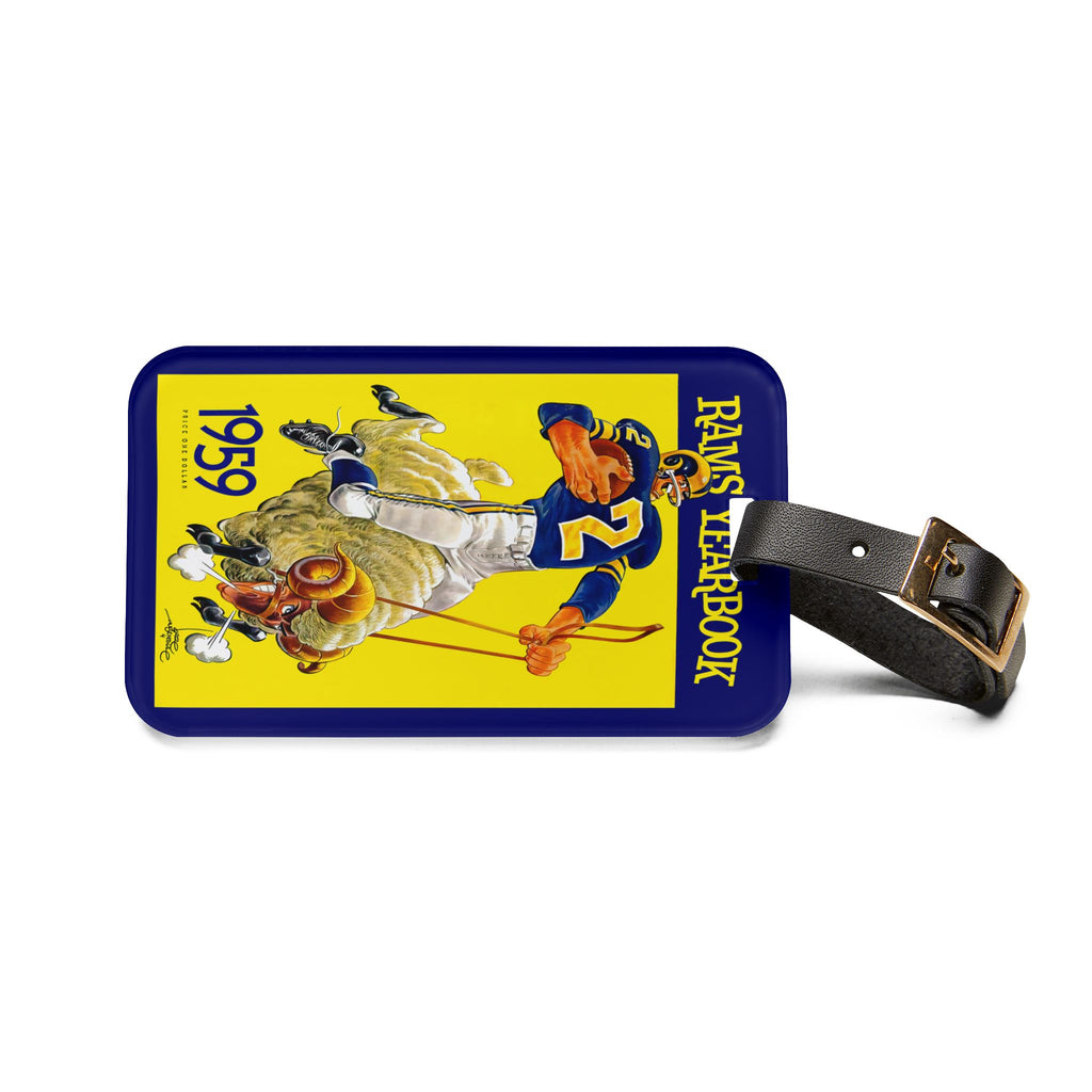 1959 Football Los Angeles Luggage Tag | Vintage Sports Travel ID