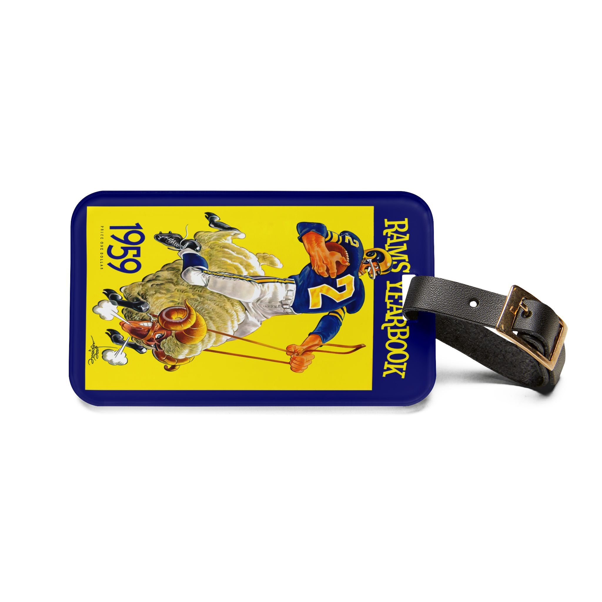 1959 Football Los Angeles Luggage Tag | Vintage Sports Travel ID