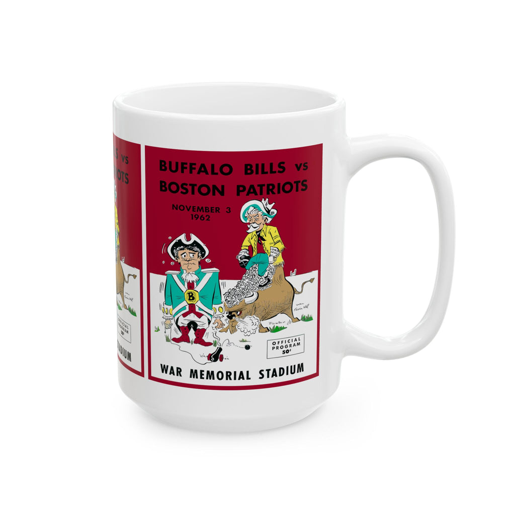 Vintage 1962 Football Buffalo Bills-Boston Patriots Ceramic Mug, Sports Fan Gift, Retro Football Team Cup, 11oz 15oz, Football Collectible