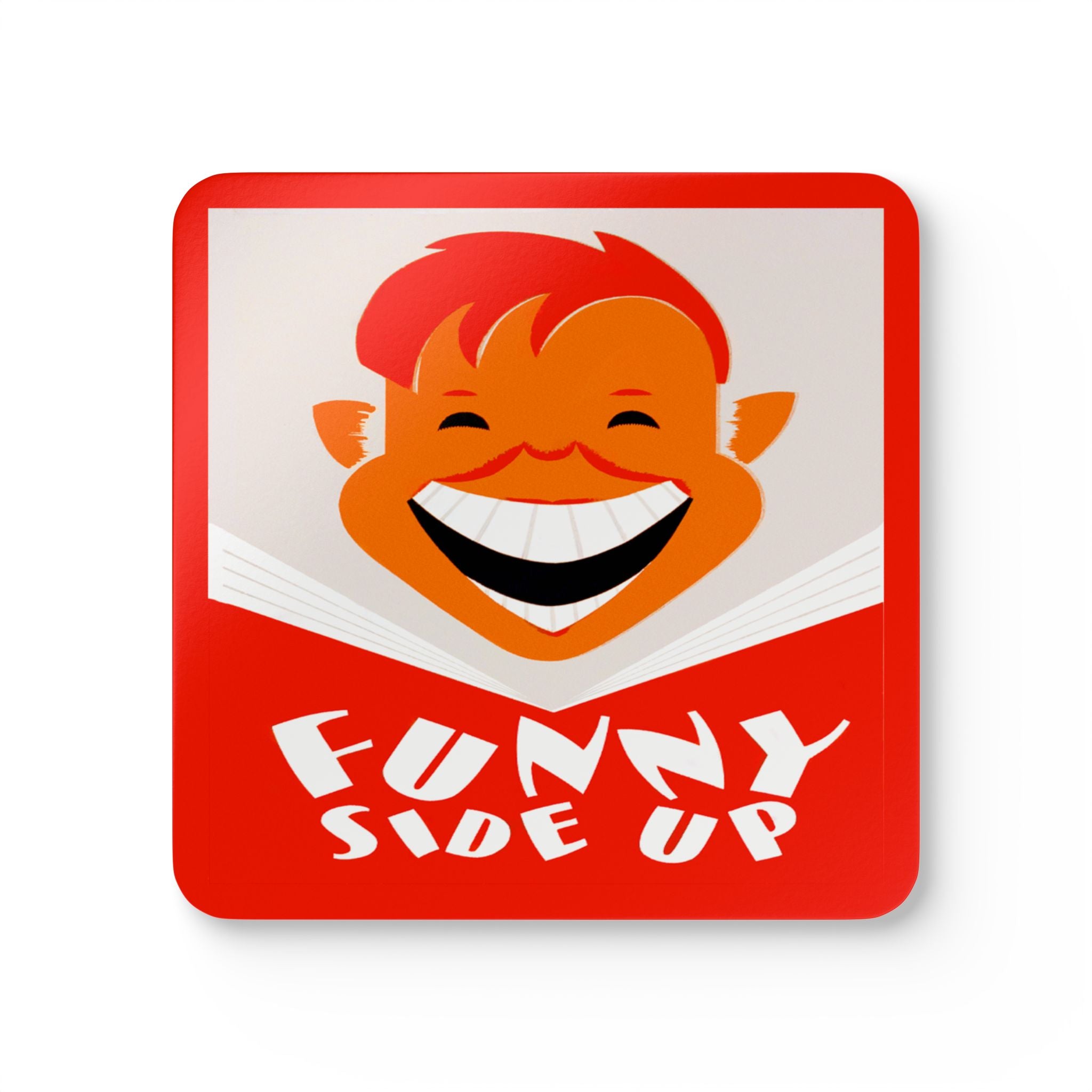 WPA Vintage Poster - Funny Side Up - Corkwood Coaster Set