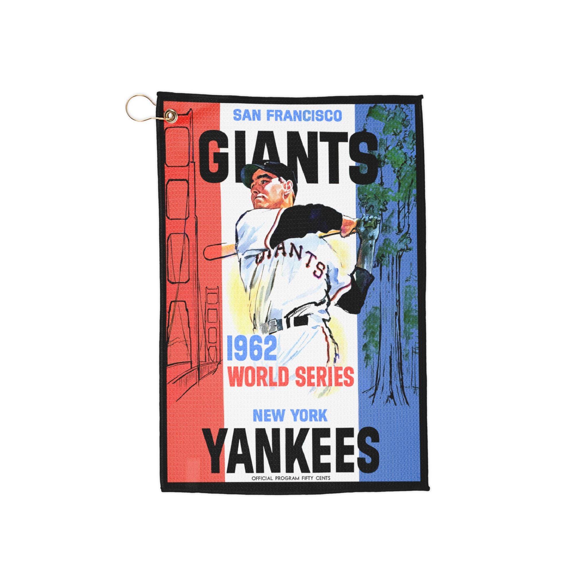 Vintage Sports Golf Towels, 1962 Baseball World Series Giants-Yankees, Sports Towel, Golf Accessory, Sports Fan Gift, Golf Gift