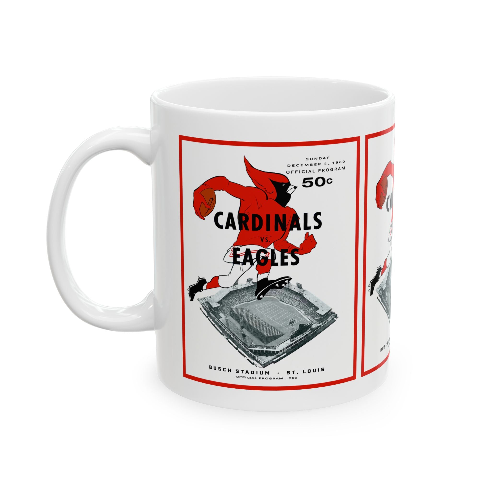 1960 Vintage St Louis Cardinals - Philadelphia Eagles Football Program Cover - Ceramic Mug, 11oz