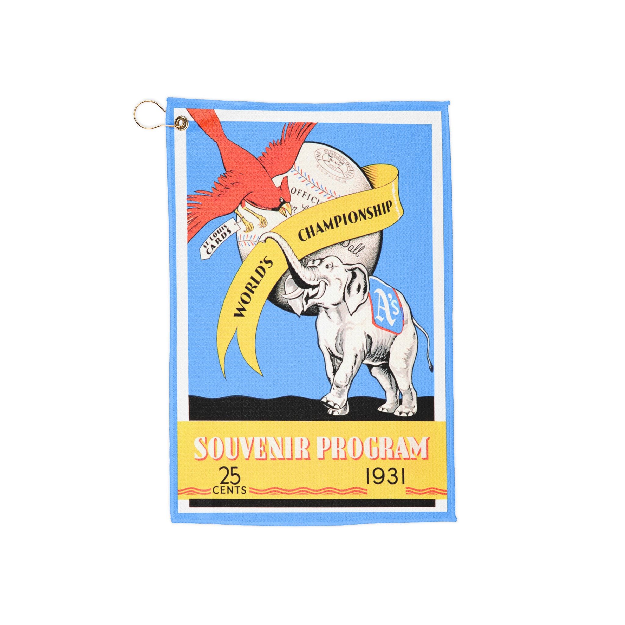 Vintage 1931 Baseball World Series Golf Towel - St Louis Cardinals vs Philadelphia A's, Sports Towel, Collector's Item, Sports Memorabilia