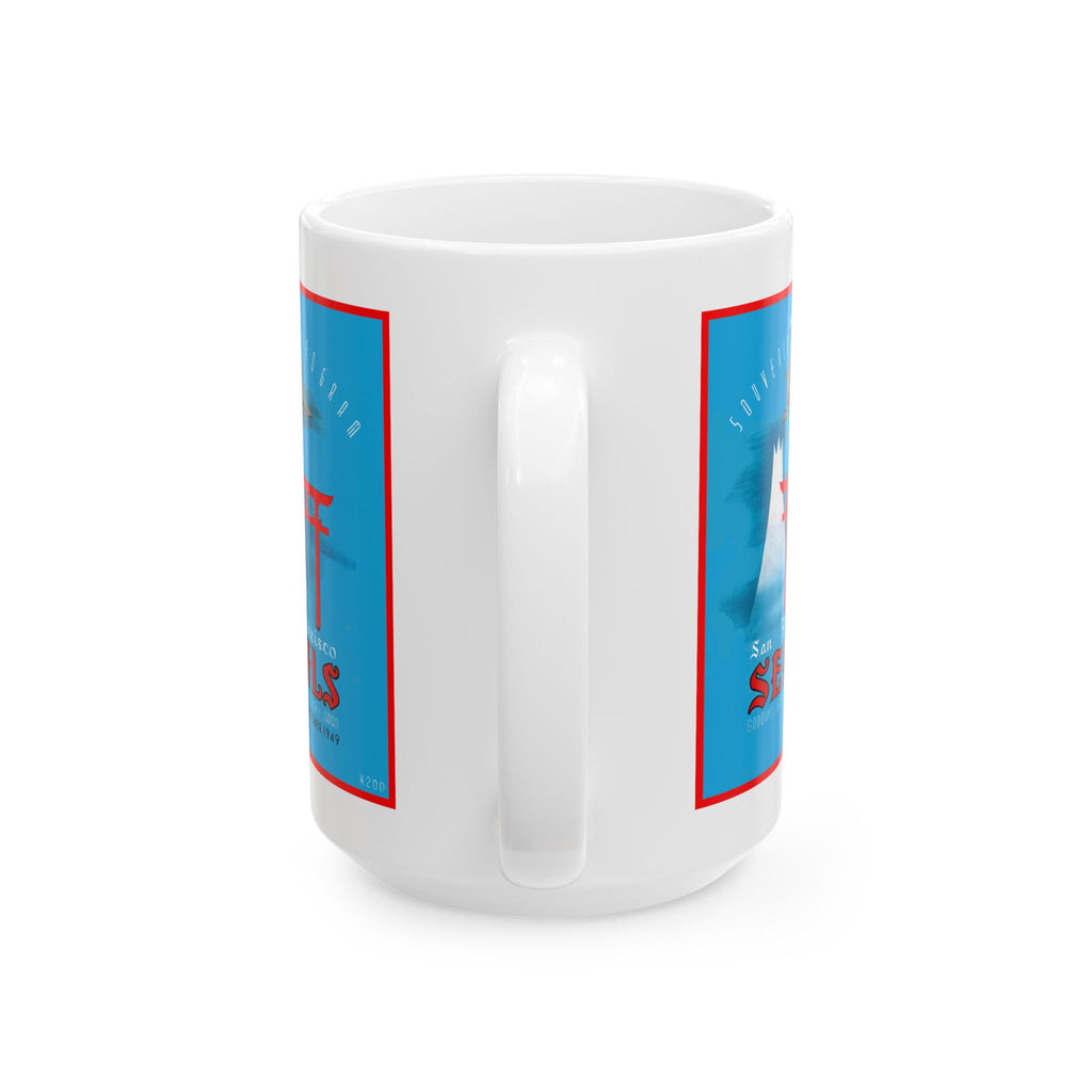 Ceramic Mug, 1949 Baseball San Francisco Seals Japan Tour, Vintage Sports Lover Gift, Baseball Fan Mug, Coffee Cup, Gift for Him, Retro