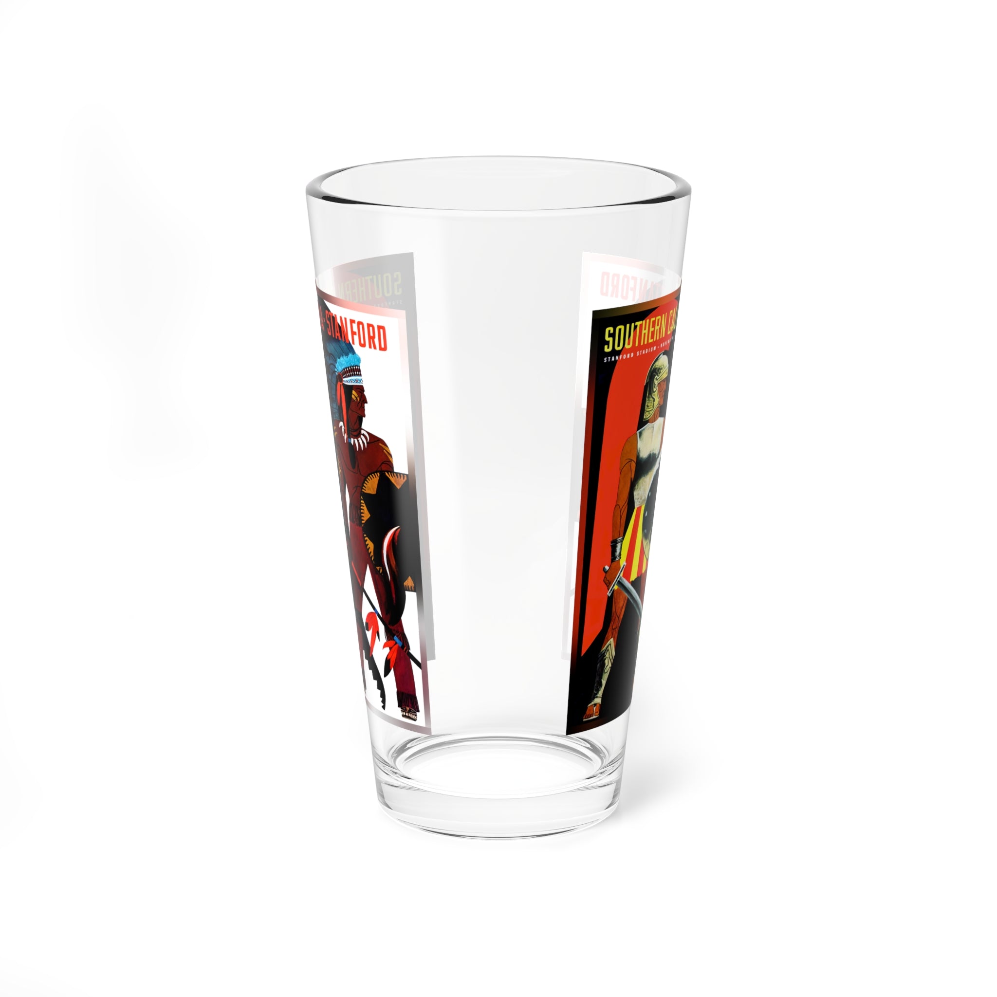 Mixing Glass, 16oz - Vintage 1950 Football Southern California-Stanford, Sports Barware, Drinking Glass, Cocktail Mixer, Gift for Sports