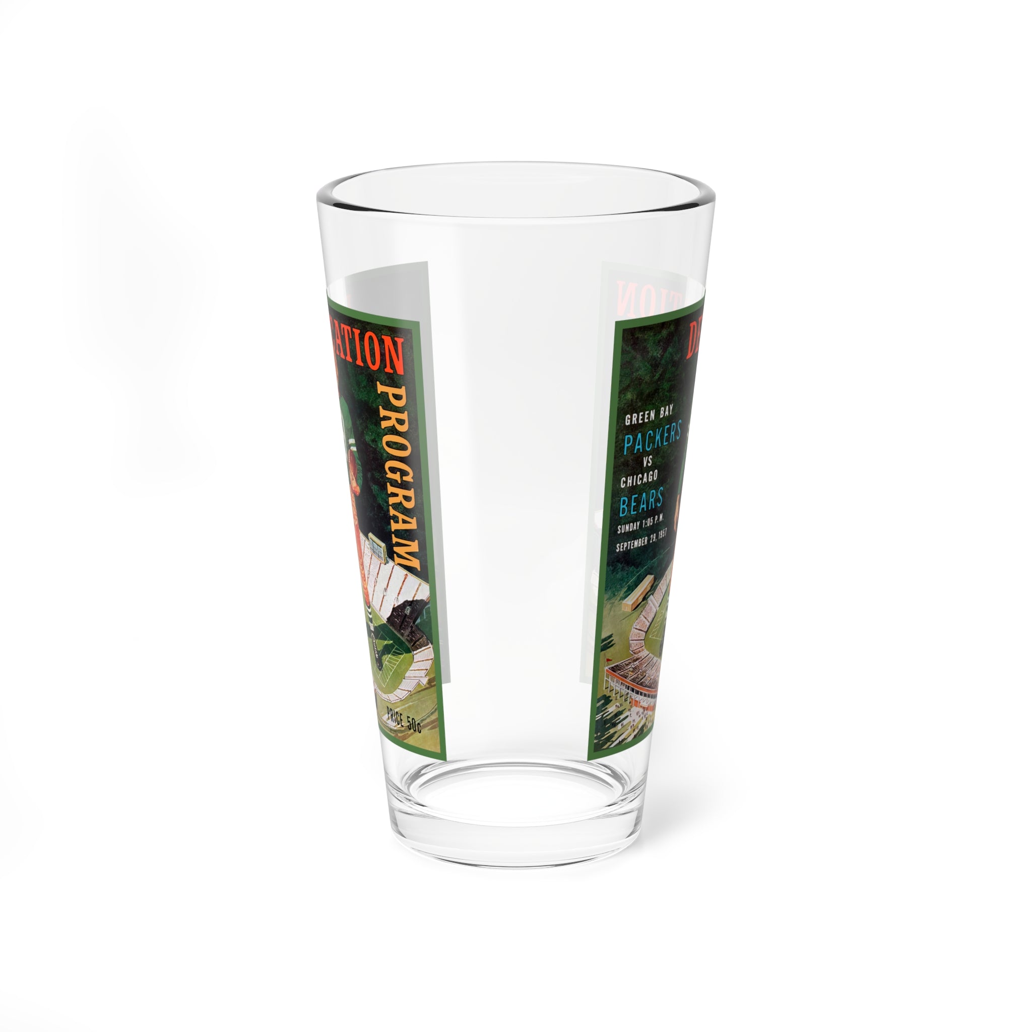 Mixing Glass, 16oz - Vintage 1958 Football Green Bay Packers - Chicago Bears,
