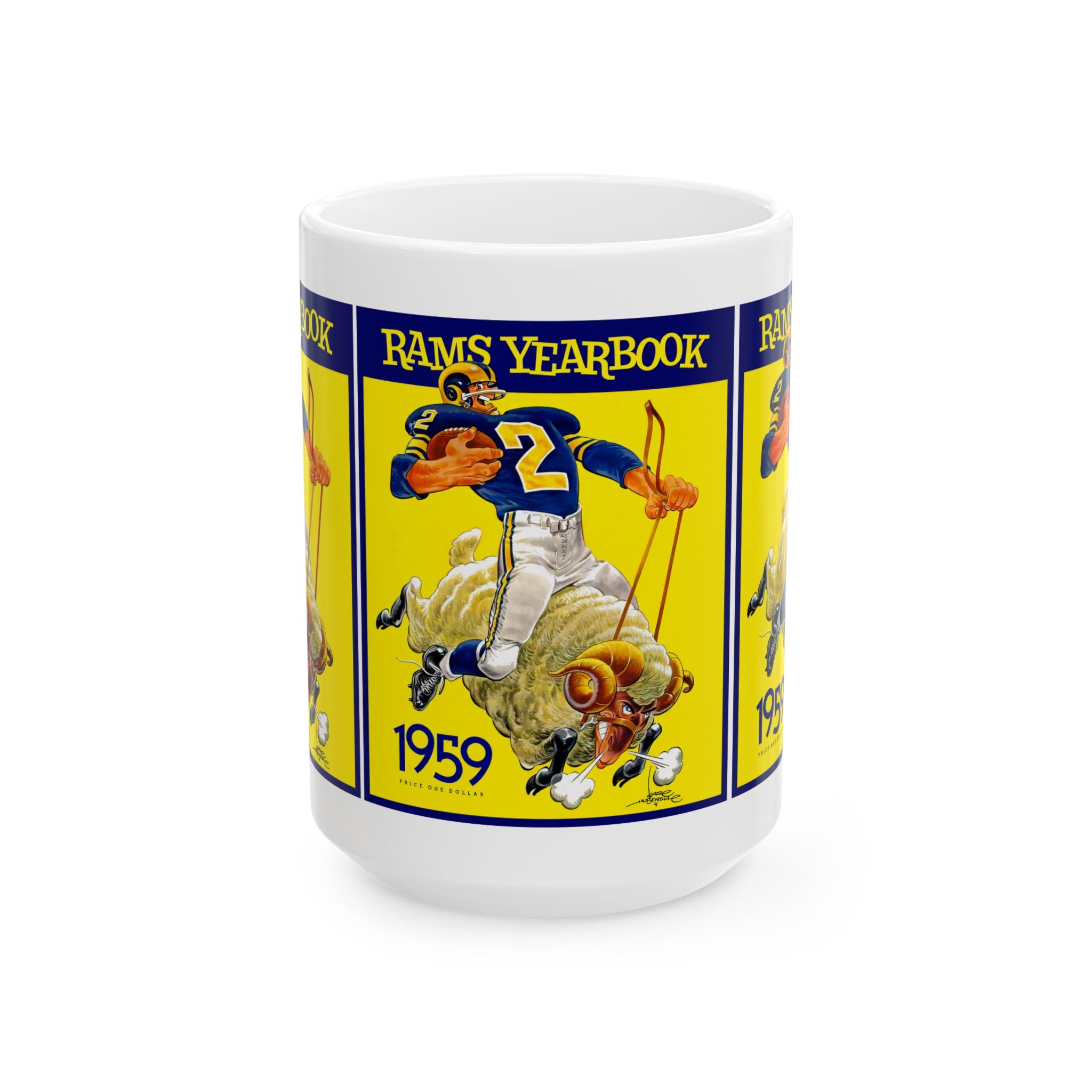 Los Angeles Rams 1959 Football Ceramic Mug, Sports Fan Gift, Coffee Cup, Team Logo Memorabilia, Football Collectible