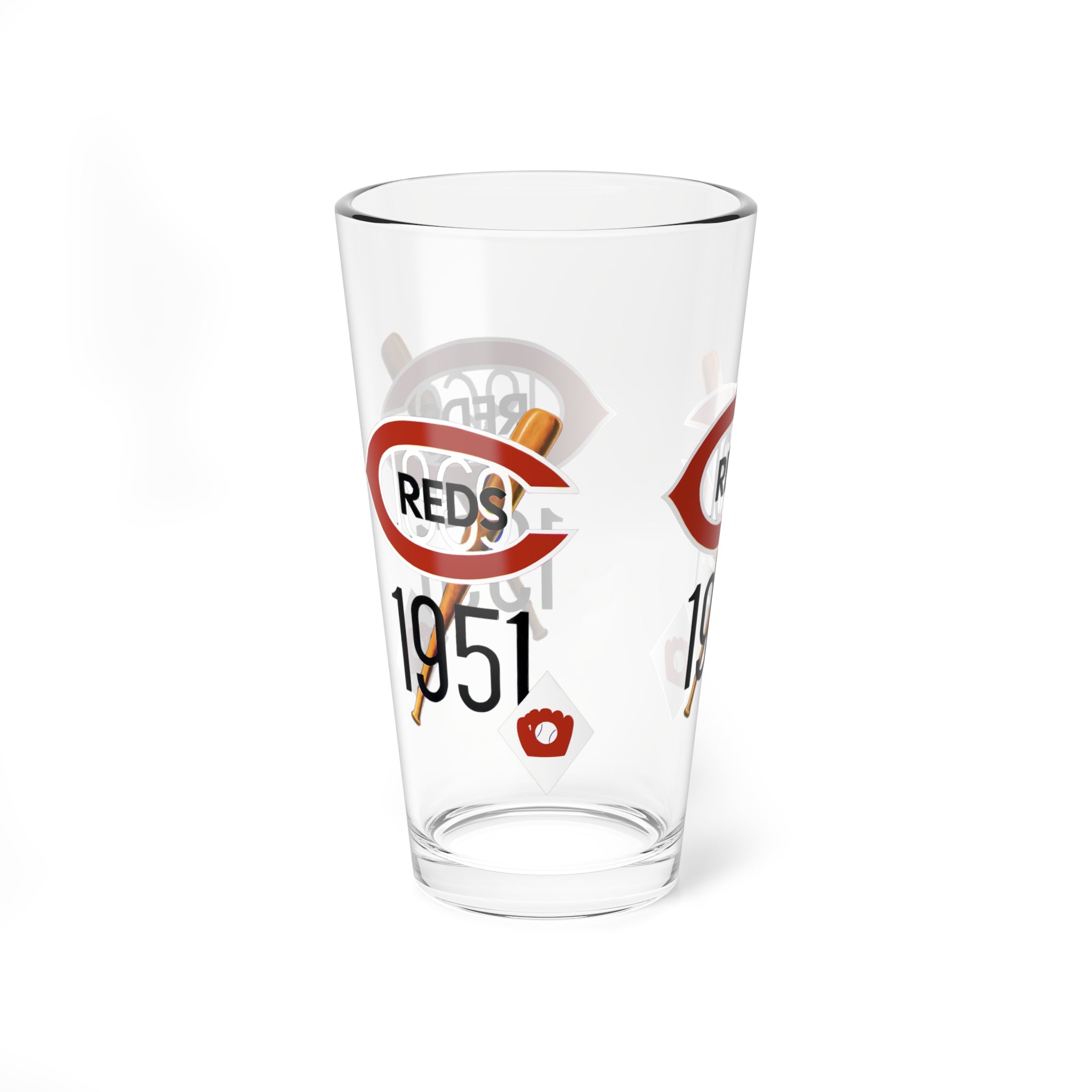 1951 Vintage Cincinnati Reds Baseball Yearbook Cover -  Pint Glass, 16oz