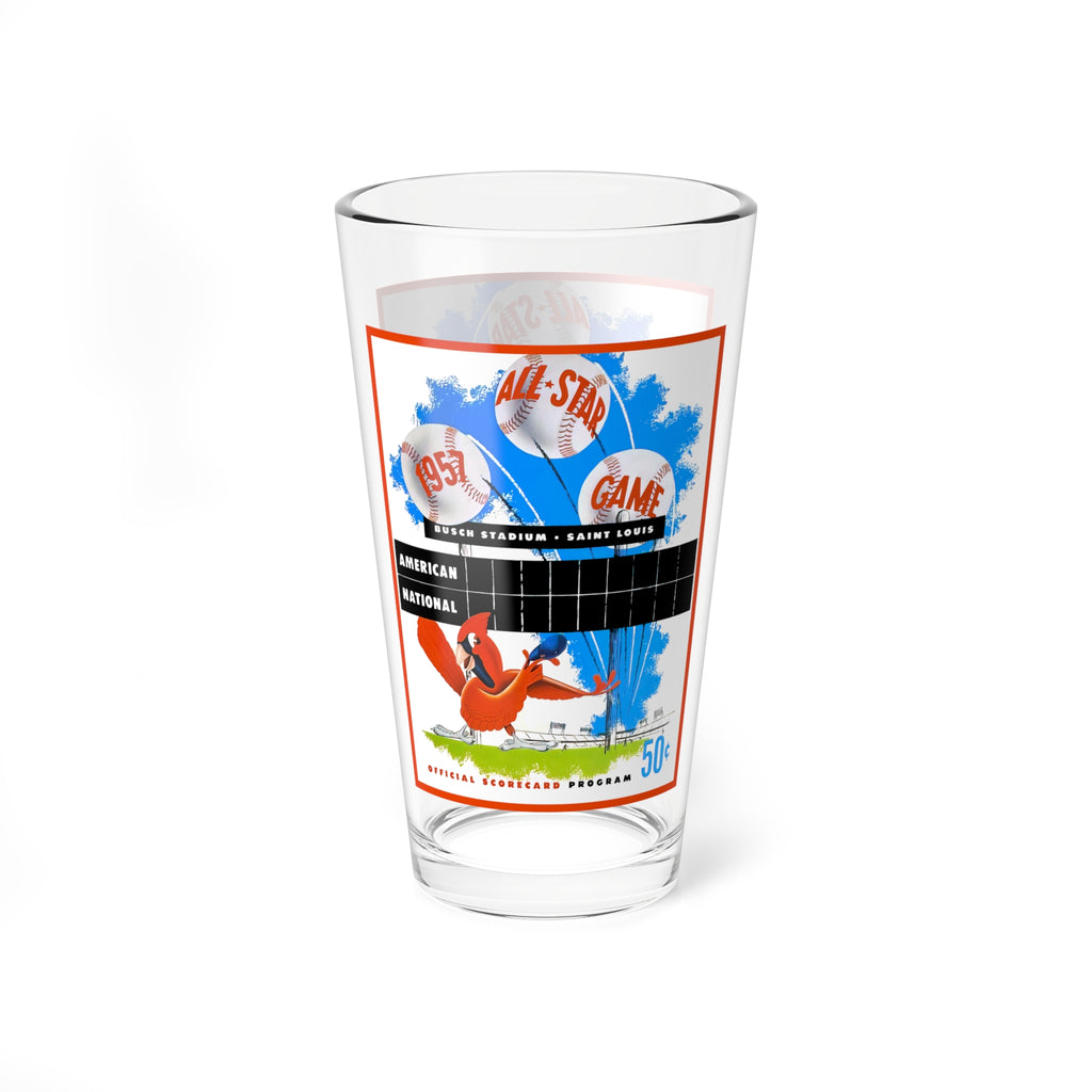 Mixing Glass, 16oz - 1957 Baseball All-Star Game, St Louis - Vintage Sports Barware, Retro Baseball Fan Gift, Collectible Glassware,