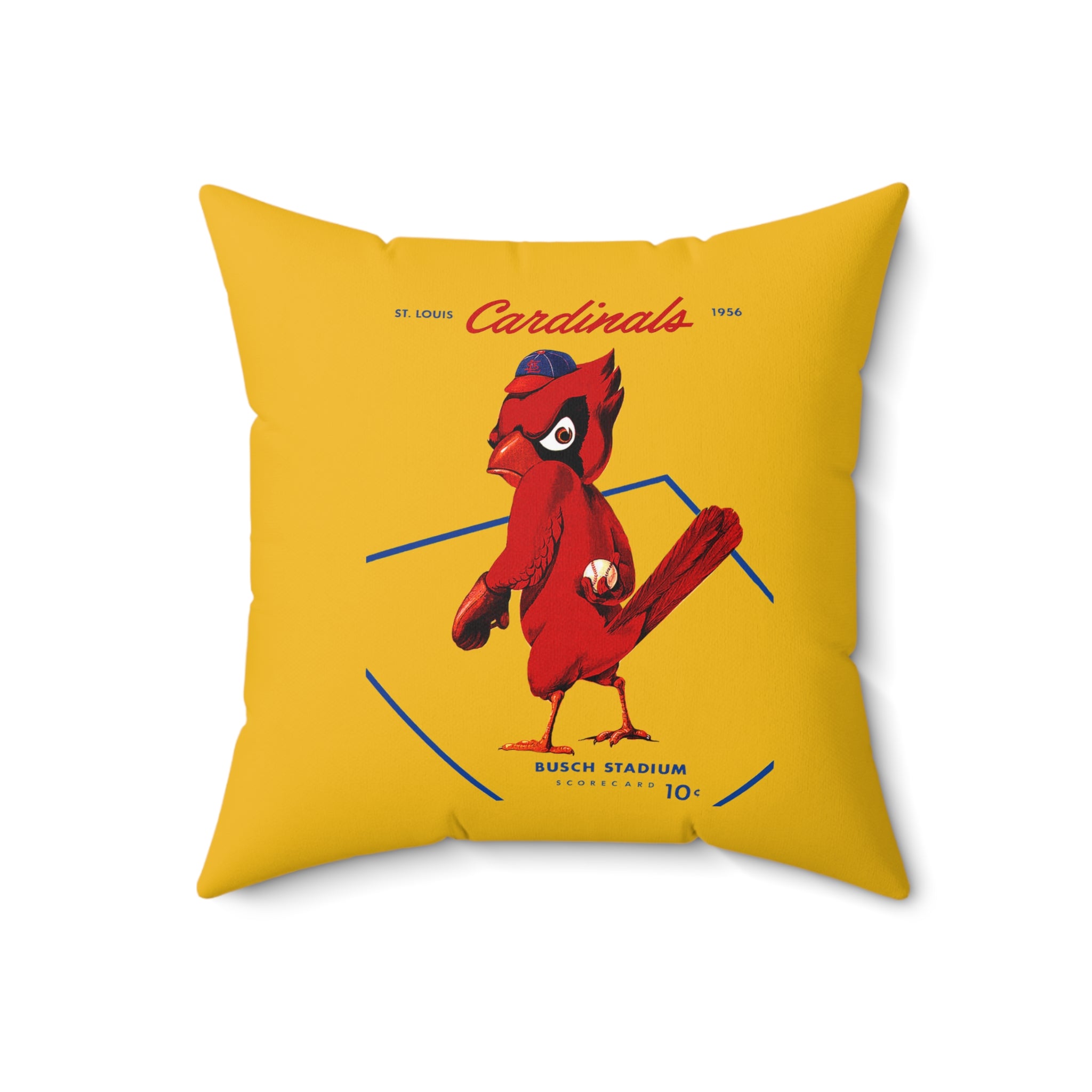 1956 St. Louis Baseball Vintage Square Indoor Pillow