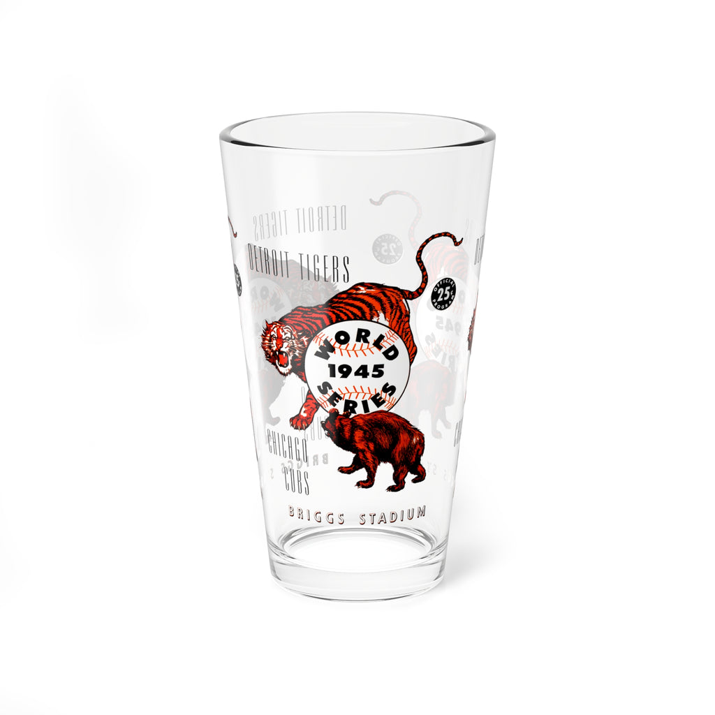 1945 Vintage Detroit Tigers - Chicago Cubs World Series Program Cover  -  Pint Glass, 16oz