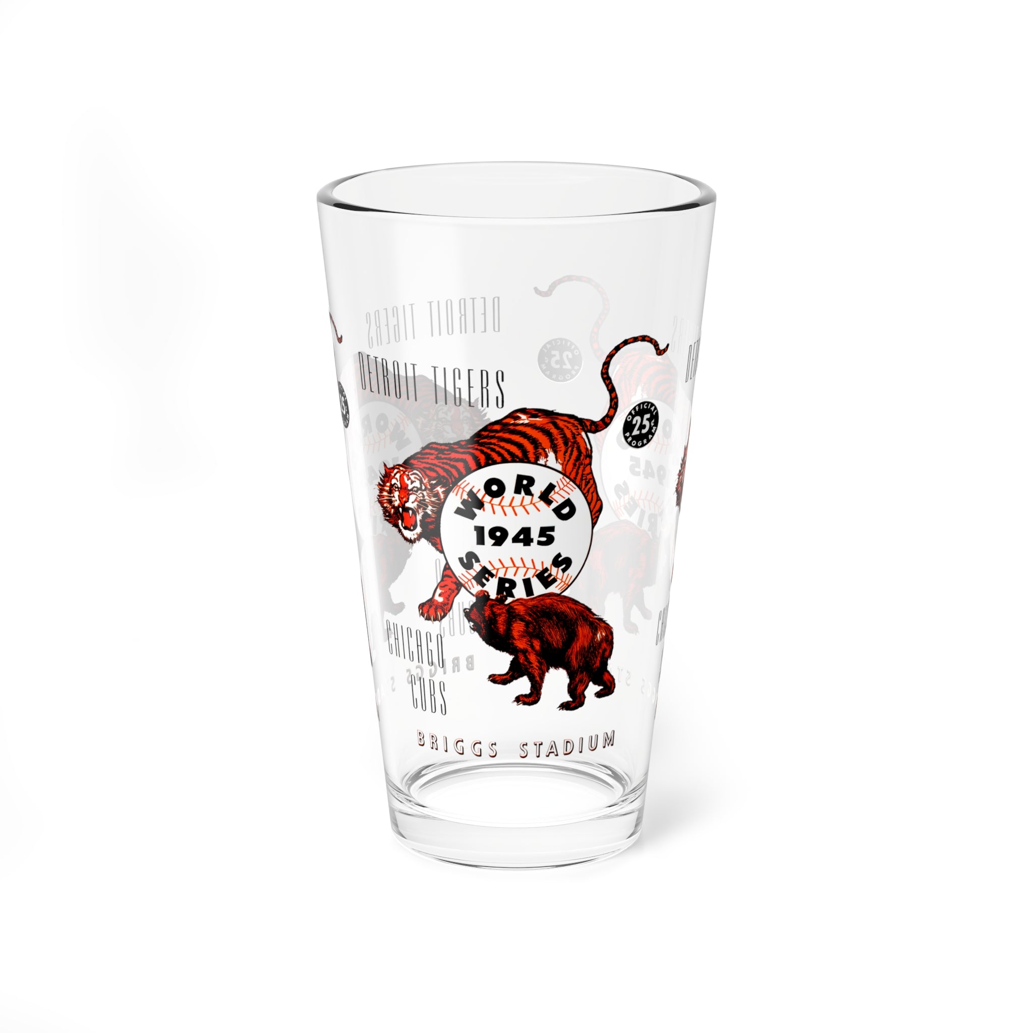 1945 Vintage Detroit Tigers - Chicago Cubs World Series Program Cover  -  Pint Glass, 16oz