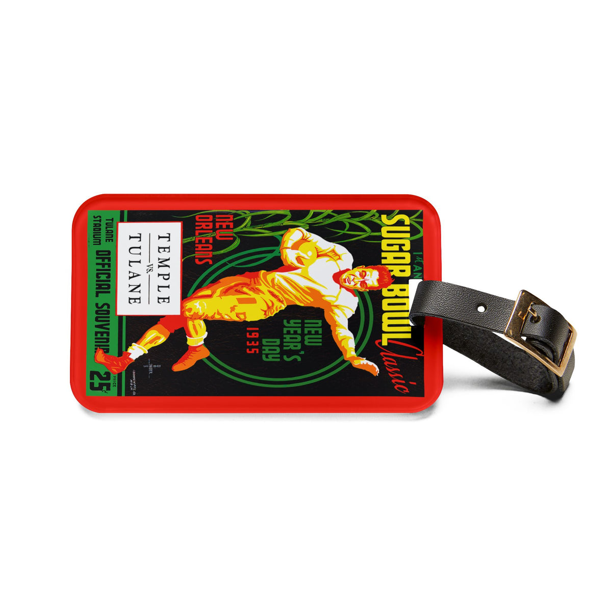 Sugar Bowl Classic 1935 Temple Tulane Football Luggage Tag