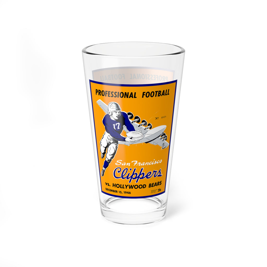 1946 San Francisco Clippers Football Mixing Glass, 16oz | Vintage Football