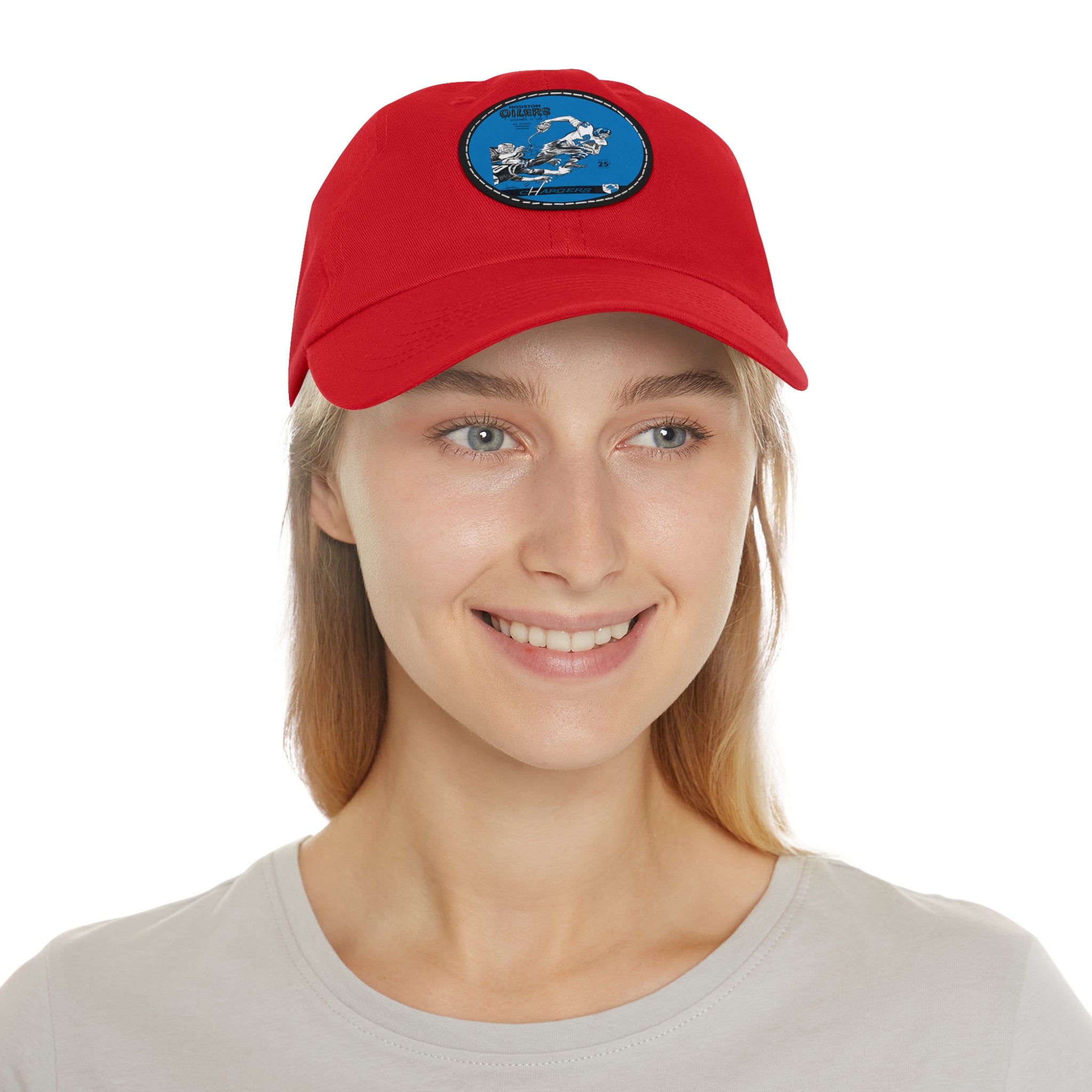 Dad Hat, Vintage Football Team, Leather Patch Cap, Retro Sports Merch, Football Fan Gift, 60s Los Angeles Chargers, Houston Oilers