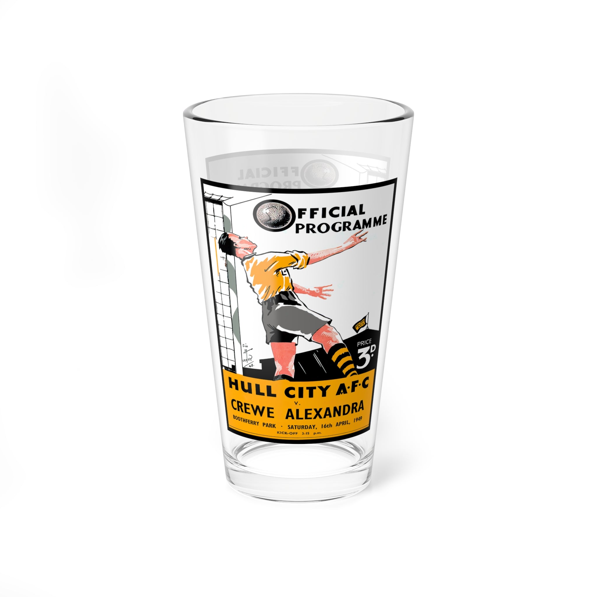 Mixing Glass, Hull City AFC - Crewe Alexandra Football Fan Gift, 16oz Cocktail Glassware, Soccer Enthusiast Barware, Sports Lover Gift,