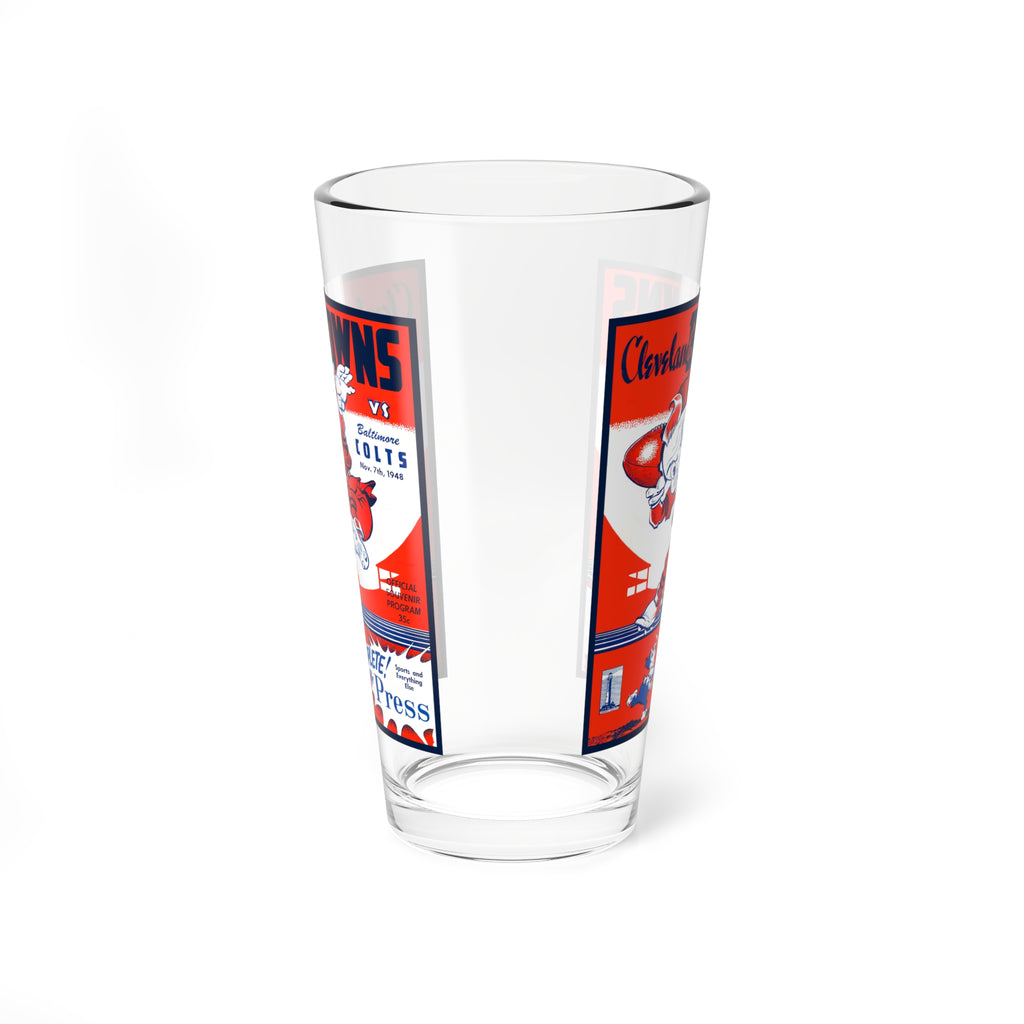1948 Browns vs Colts Football Mixing Glass | 16oz Retro Game Scorecocktail Glass