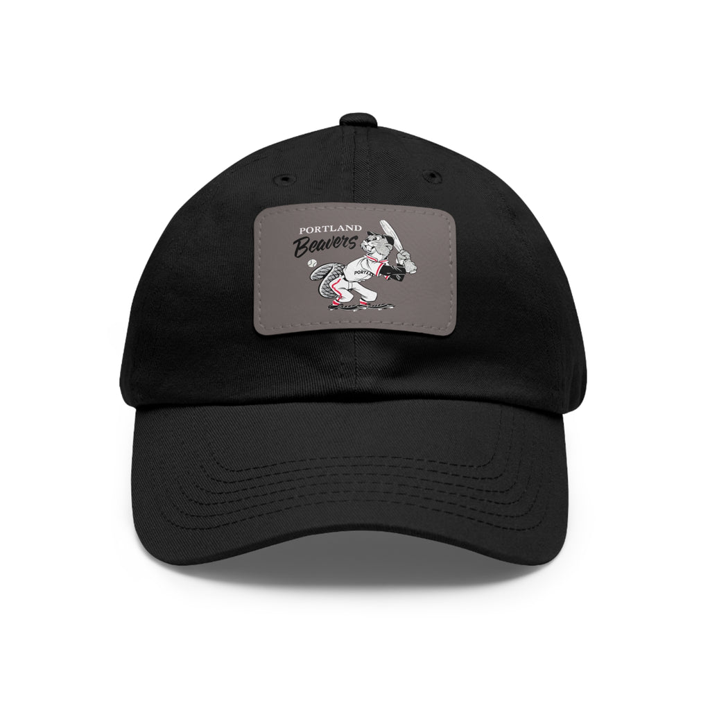 Baseball Classic Dad Hat with Leather Patch, Portland Beavers Cap, Vintage Baseball Hat, Retro Sports Cap, Baseball Fan Gift