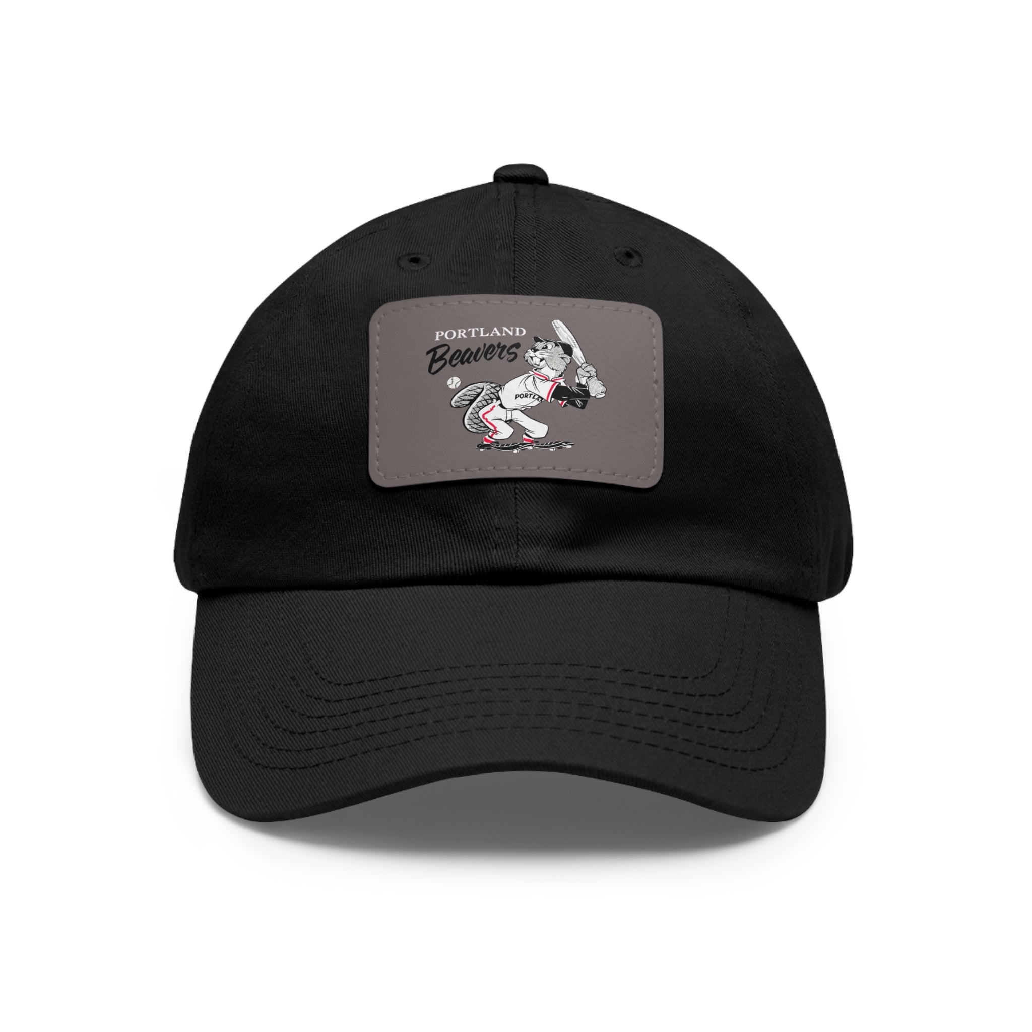 Baseball Classic Dad Hat with Leather Patch, Portland Beavers Cap, Vintage Baseball Hat, Retro Sports Cap, Baseball Fan Gift