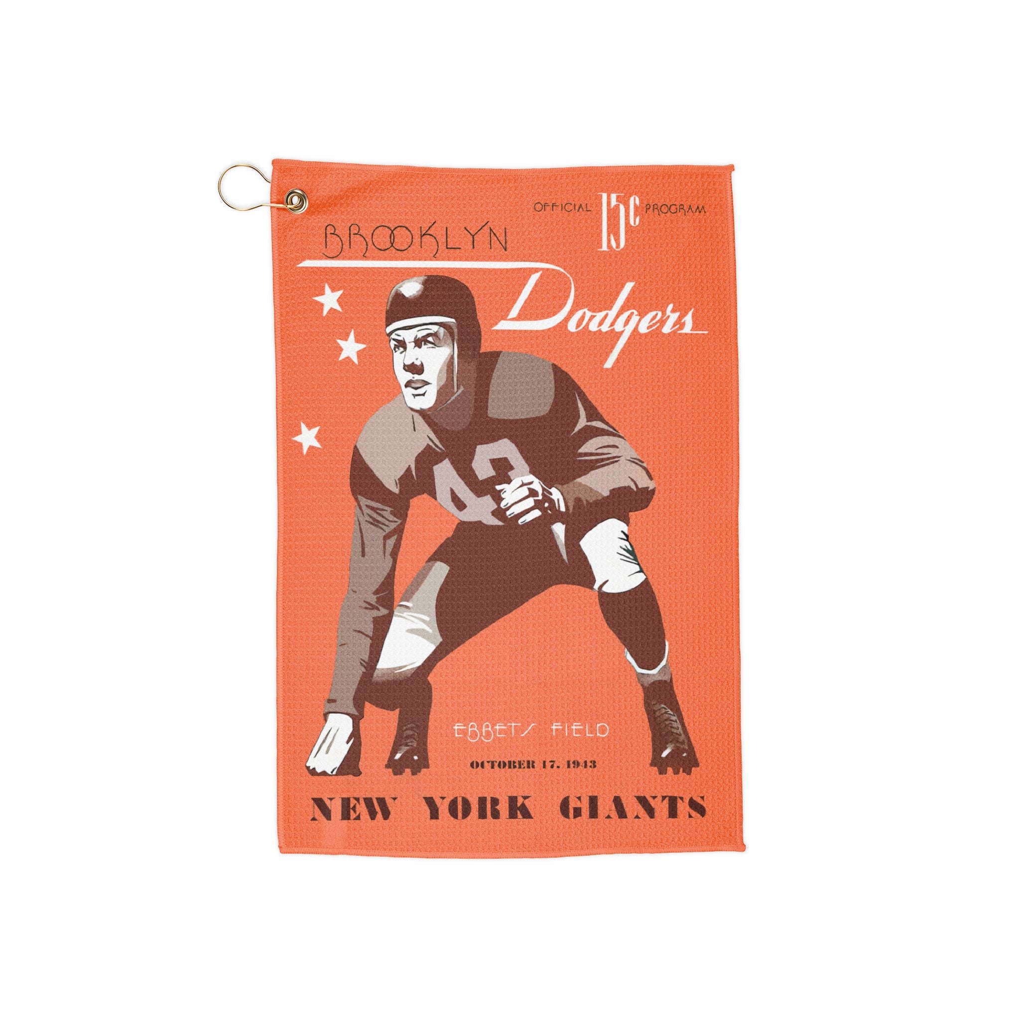 Vintage 1943 Football Brooklyn Dodgers-New York Giants Golf Towels, Sports Towel, Golf Accessories, Gift for Sports Fans, Golf Gifts, Golf