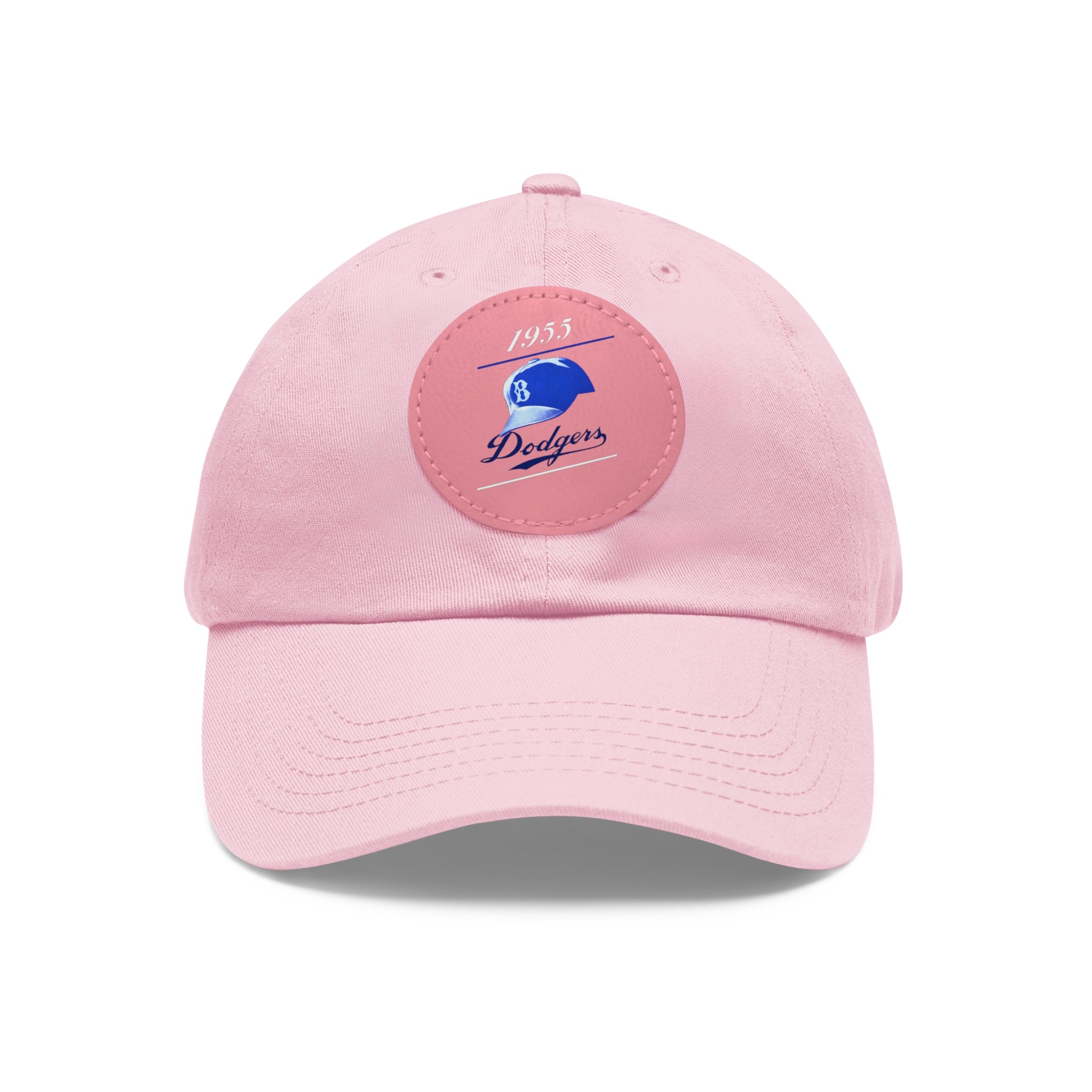 1955 Brooklyn Dodgers Baseball - Dad Hat with Leather Patch (Round)