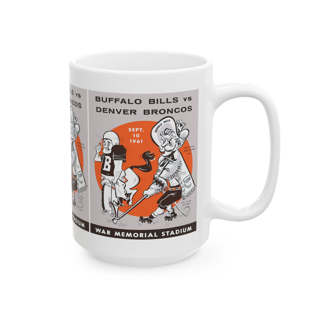 Vintage Buffalo Football Ceramic Mug, Football Sports Fan Gift, Retro Coffee Cup, Football Lover Tea Mug, 11oz 15oz