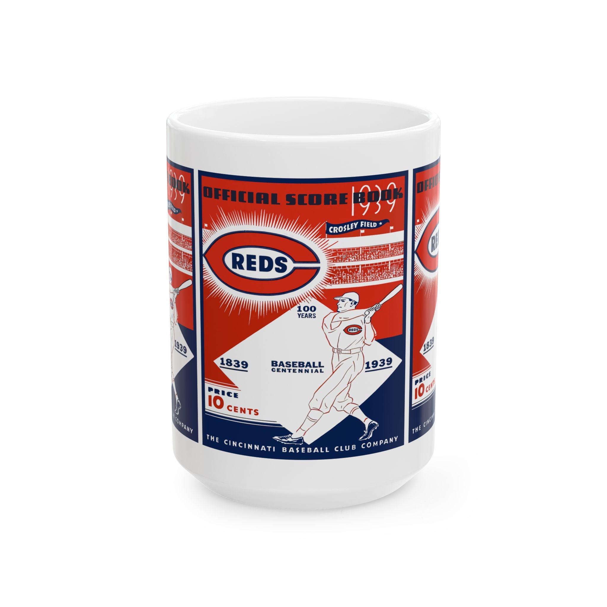 Ceramic Mug, Vintage 1939 Baseball Cincinnati Reds Cup, Gift for Sports Fan, Baseball Memorabilia, Baseball Fan Mug, Unique Sports Gift,
