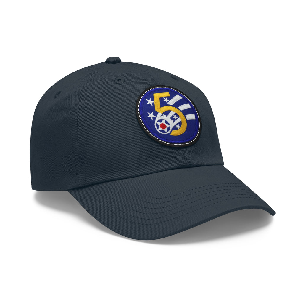 Army Fifty Air Force -  Patch - Dad Hat with Leather Patch (Round)