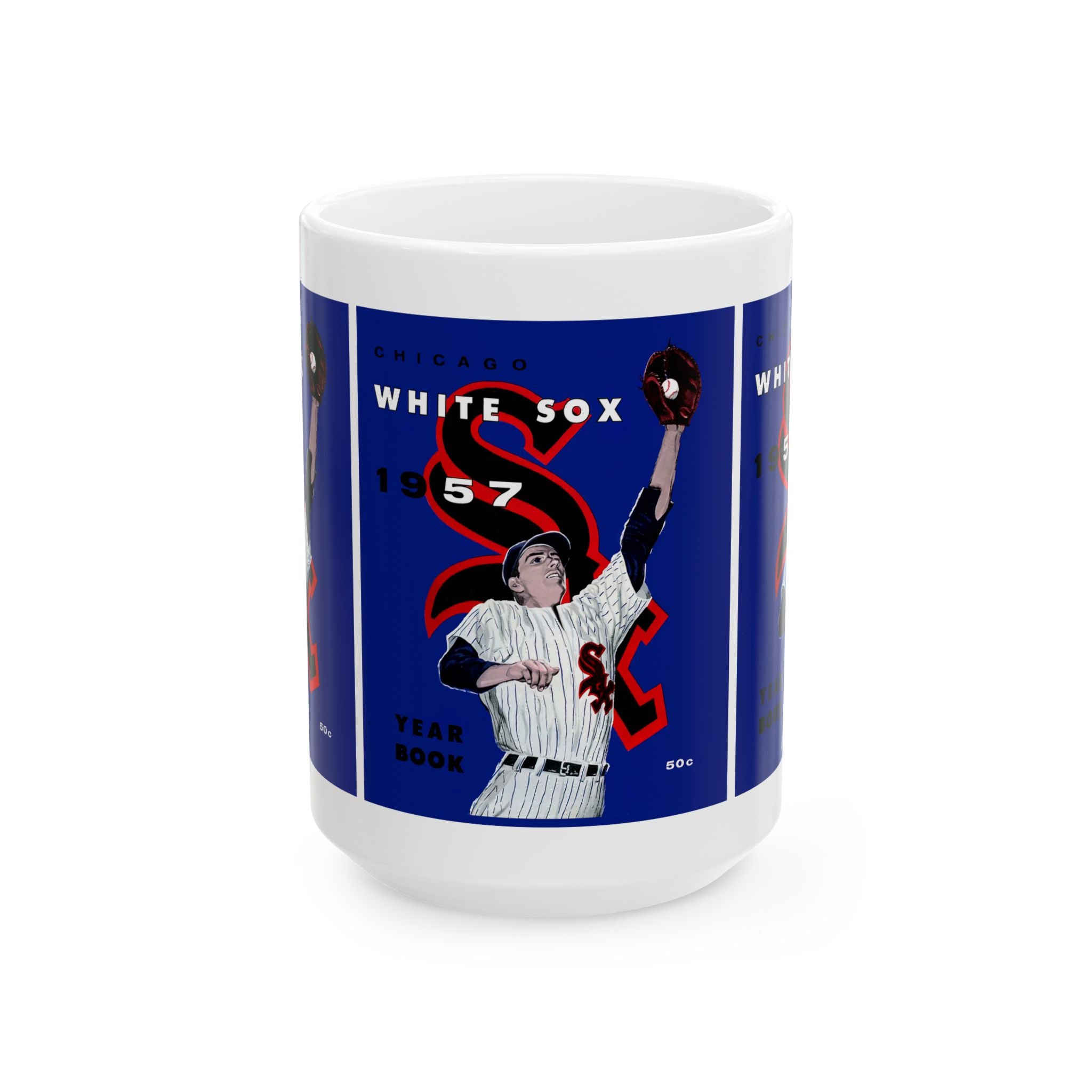 1957 Chicago White Sox Vintage Yearbook Cover Ceramic Mug (11oz, 15oz)