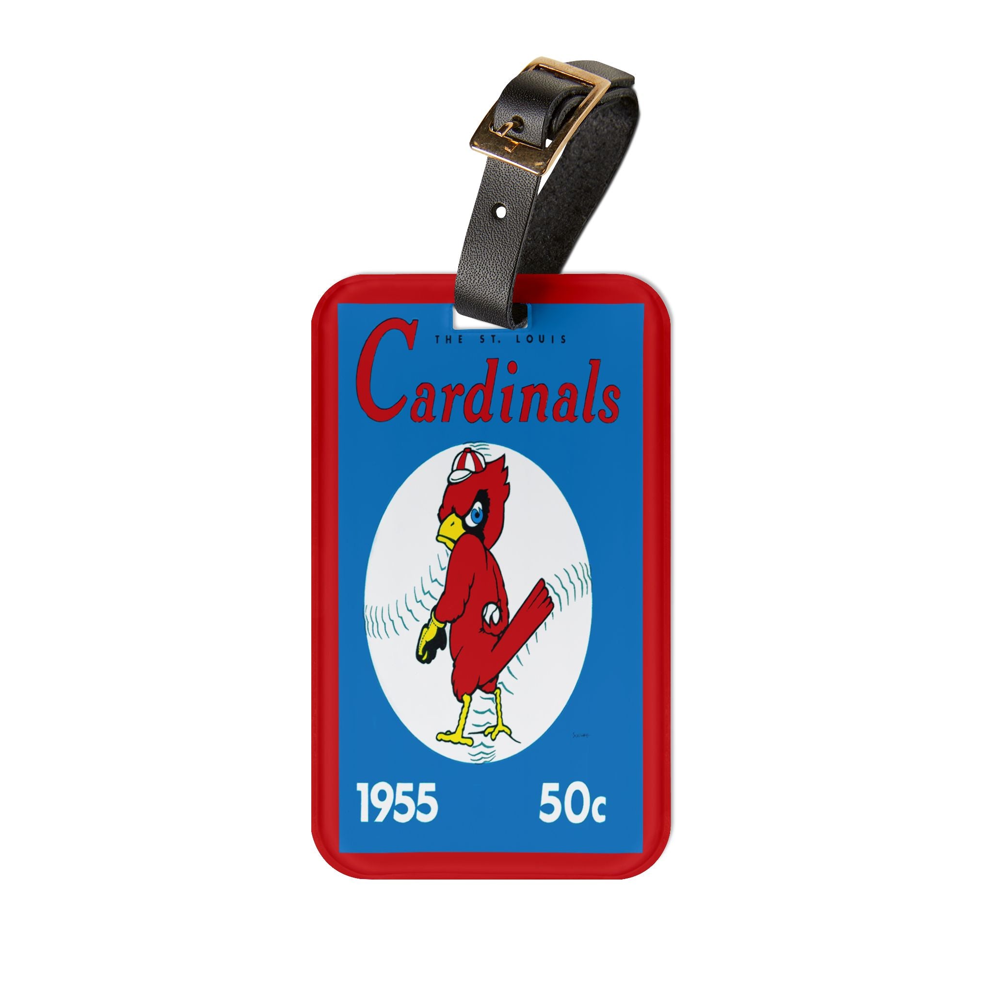1955 Baseball St Louis Luggage Tag | Vintage Sports Travel ID