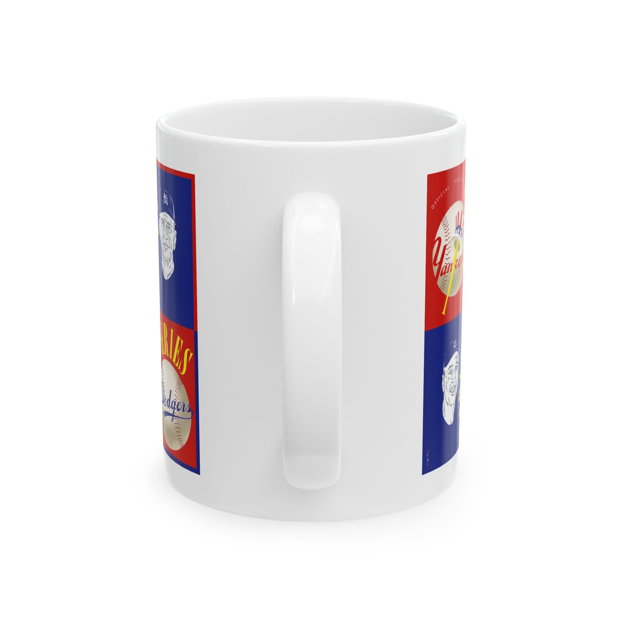 Ceramic Mug, 1955 Vintage New York Yankees - Brooklyn Dodgers World Series Program Cover, Baseball Fan Gift, Coffee Cup, Sports Memorabilia,