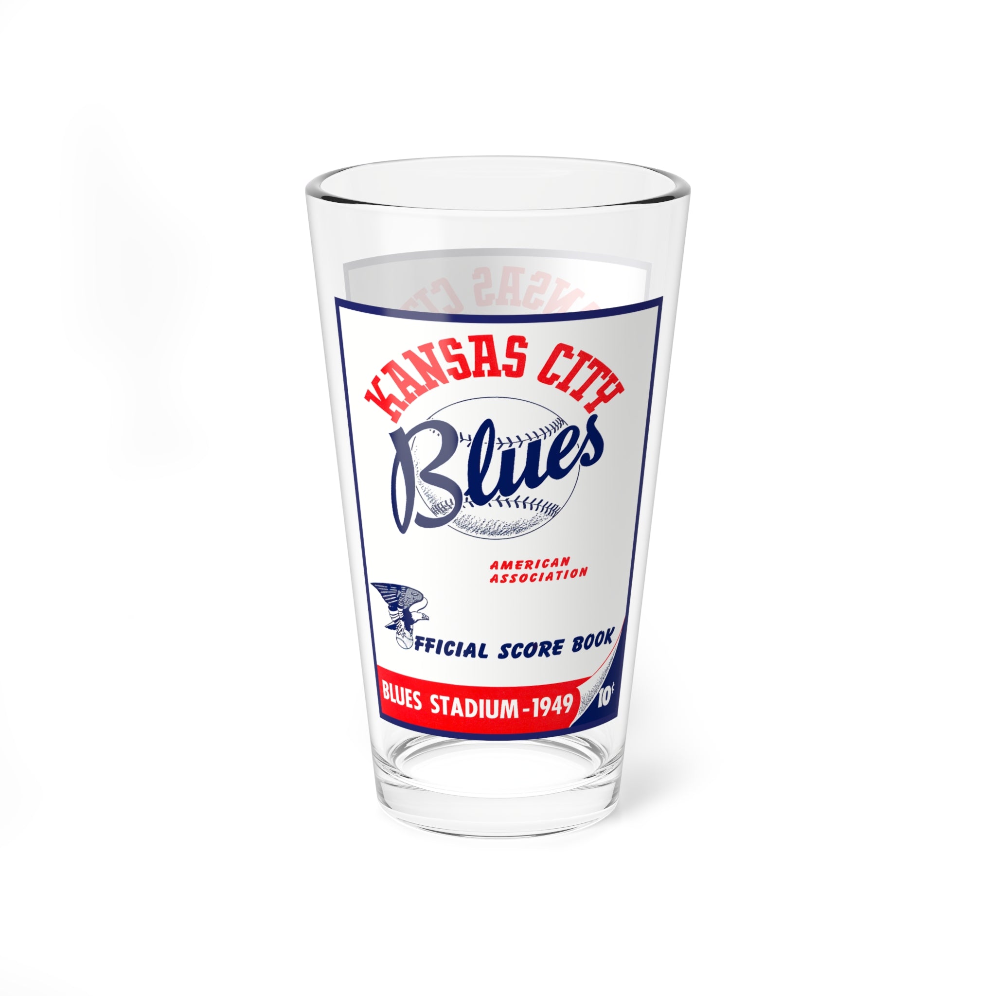 1949 Kansas City Blues Baseball Mixing Glass, 16oz | Vintage Baseball