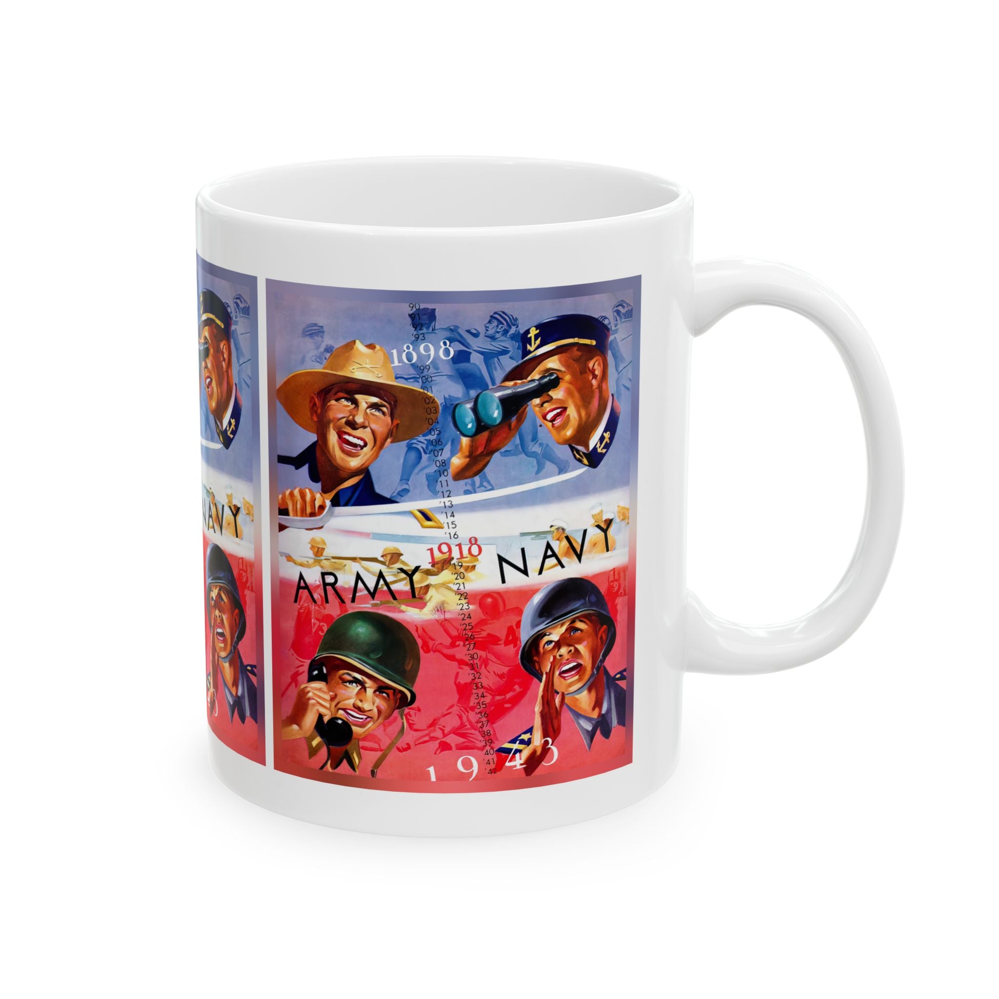 1943 Vintage Army - Navy Football Program Cover - Ceramic Mug, 11oz