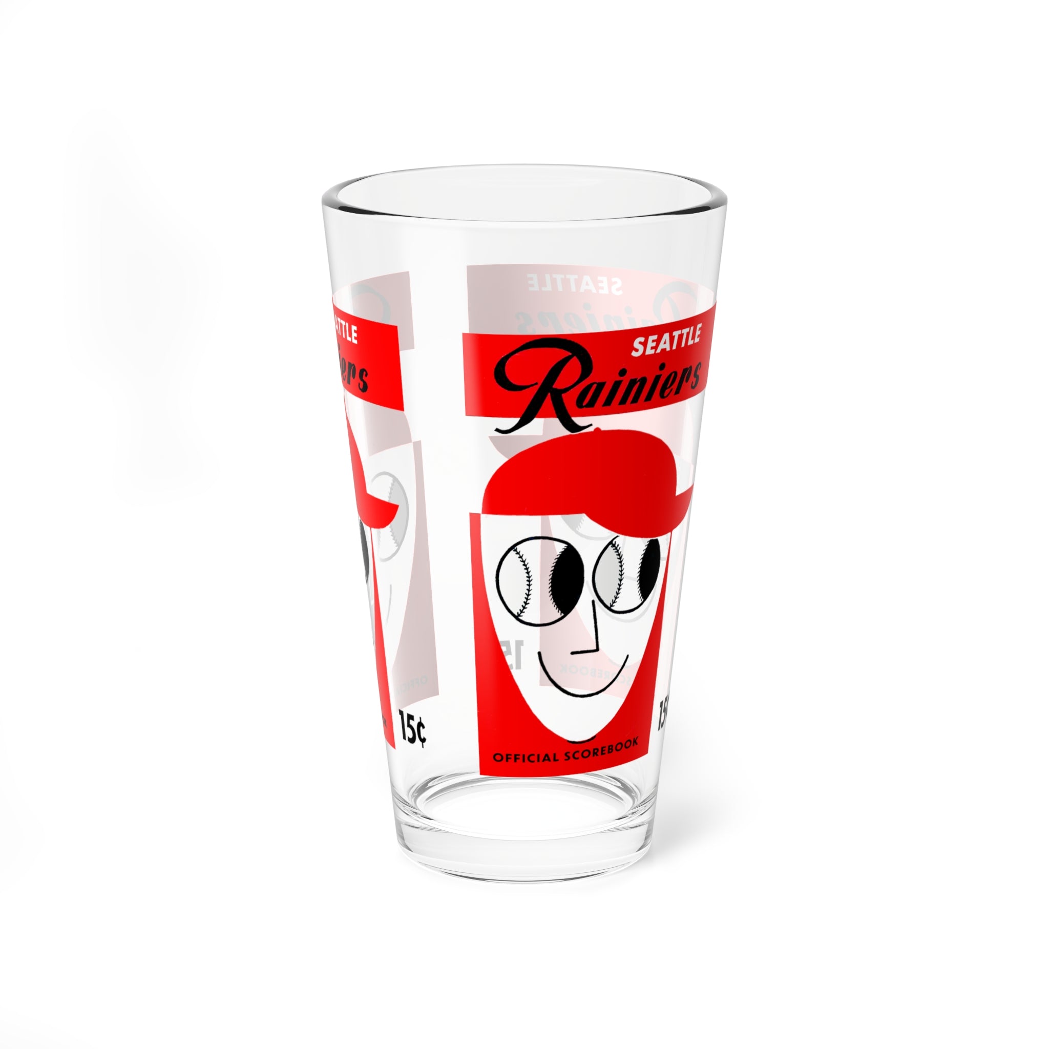 1955 Seattle Rainiers Baseball Program Cover -  Pint Glass, 16oz
