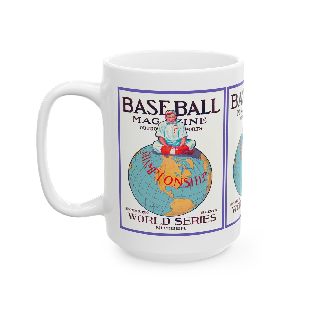 Vintage Baseball Magazine World Series Ceramic Mug, Sports Fan Gift, Coffee Cup, Tea Mug, Baseball Lover Gift, Classic Baseball Design