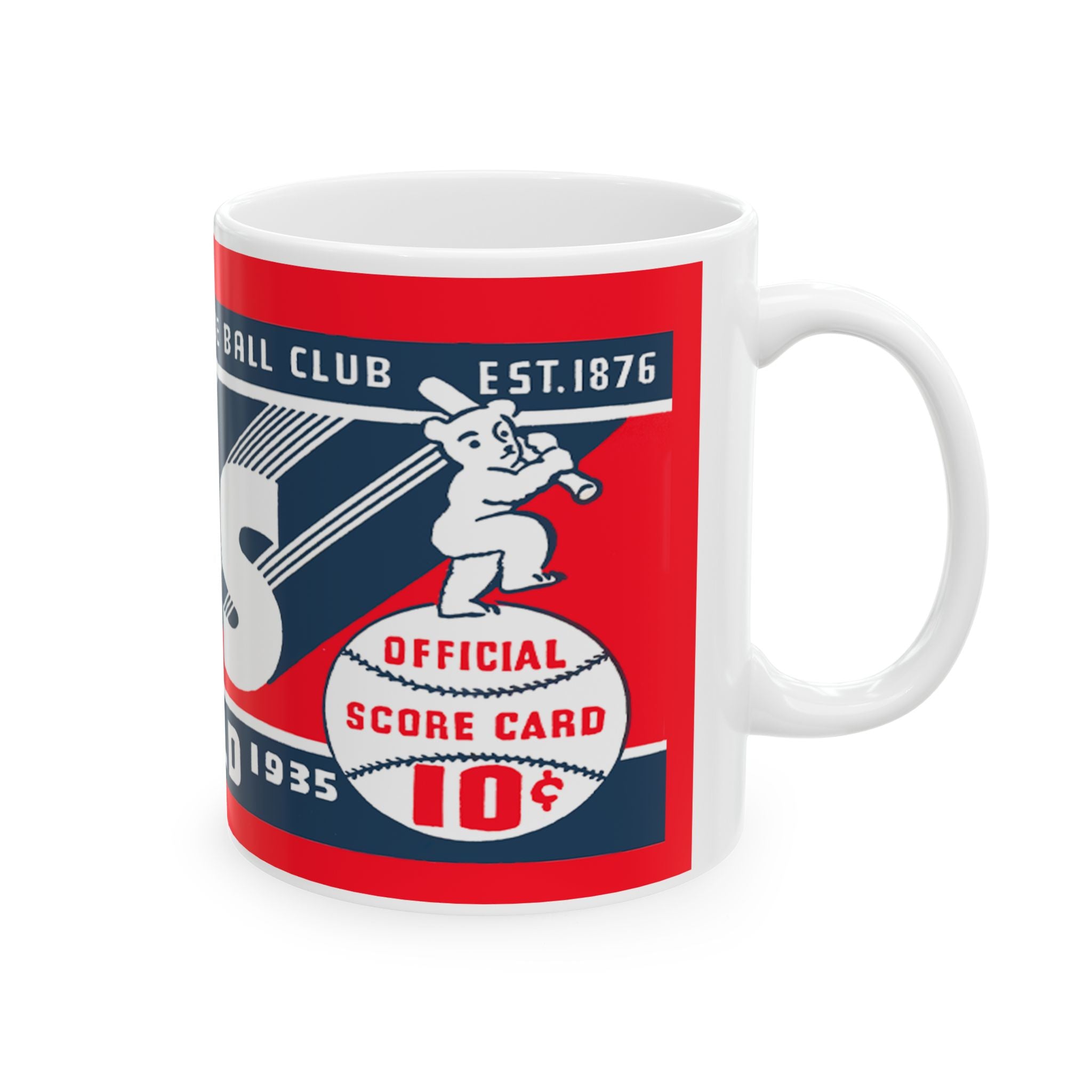 Ceramic Mug, 1935 Baseball Chicago Cubs, Sports Fan Gift, Vintage Baseball Memorabilia, Baseball Enthusiast Mug, Retro Baseball Collectible,