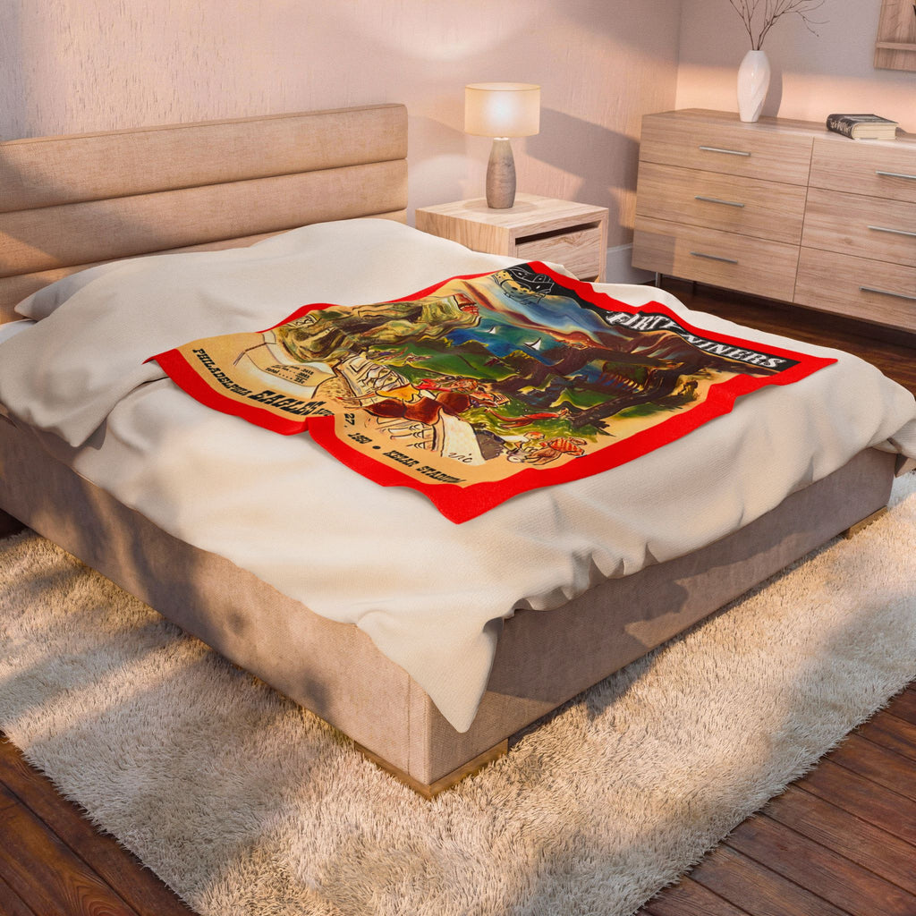 1950 San Francisco Forty Niners Vintage Program Cover Velveteen Plush Blanket 50" × 60" / 60" × 80"